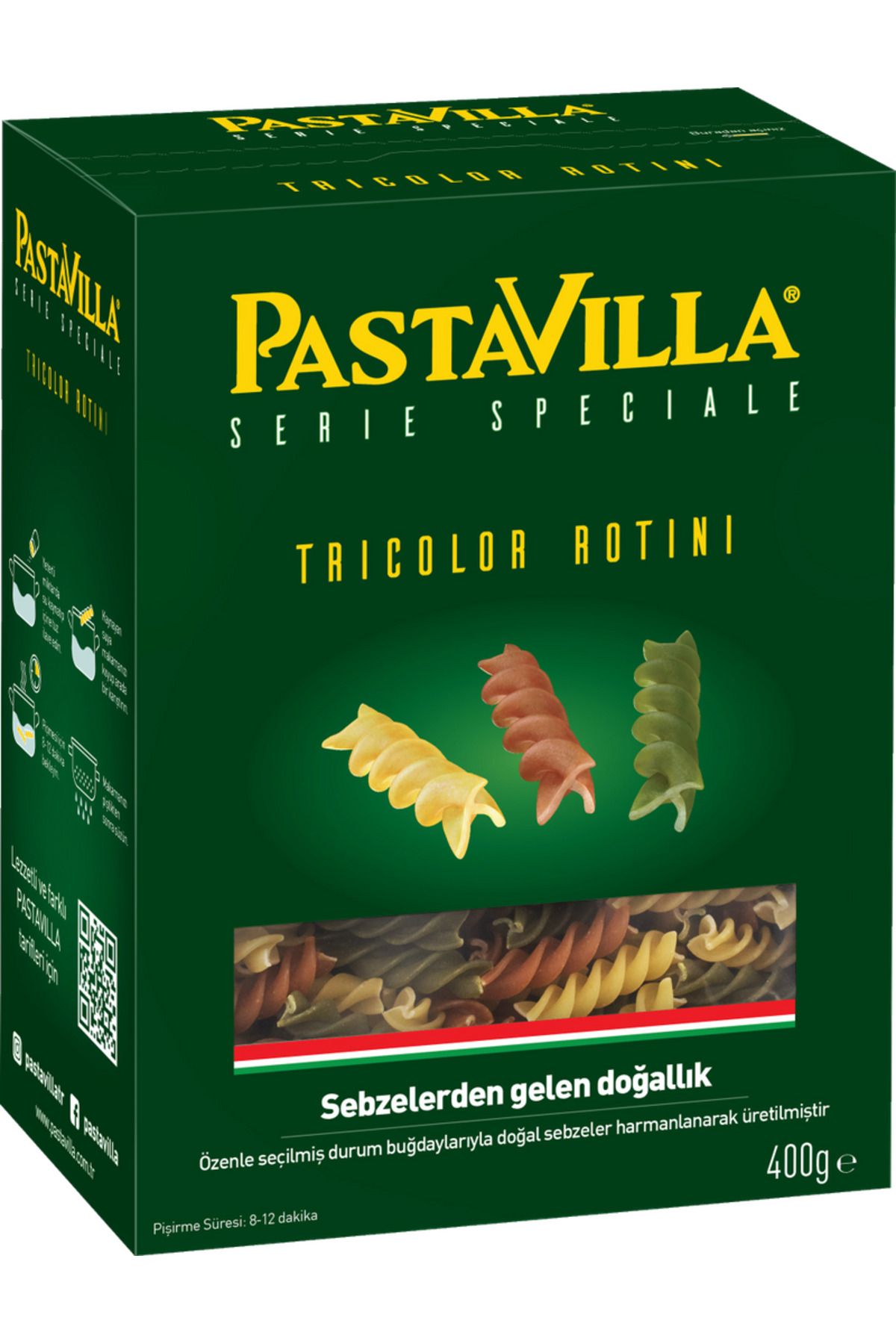 Pastavilla Üç Renk Burgu Makarna 400gr