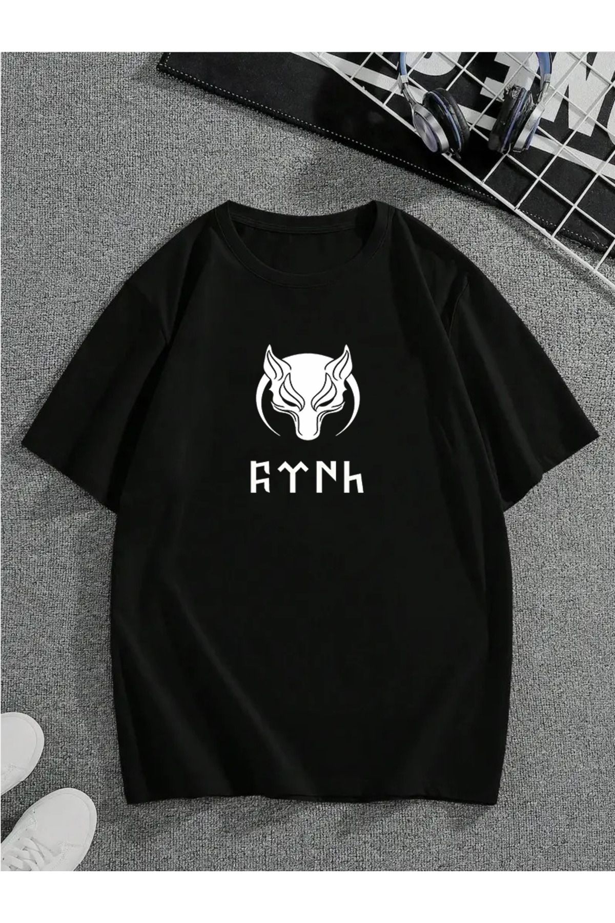 MODA Unisex Oversize Kalıp AYNH Baskılı T-Shirt