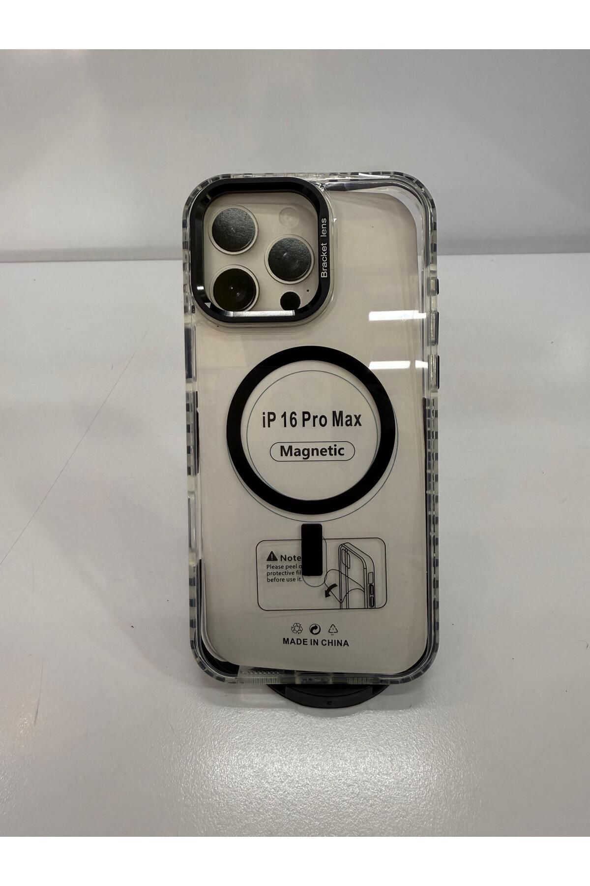 İnci İphone 16 pro max karbon magsafe standı telefon kılıfı