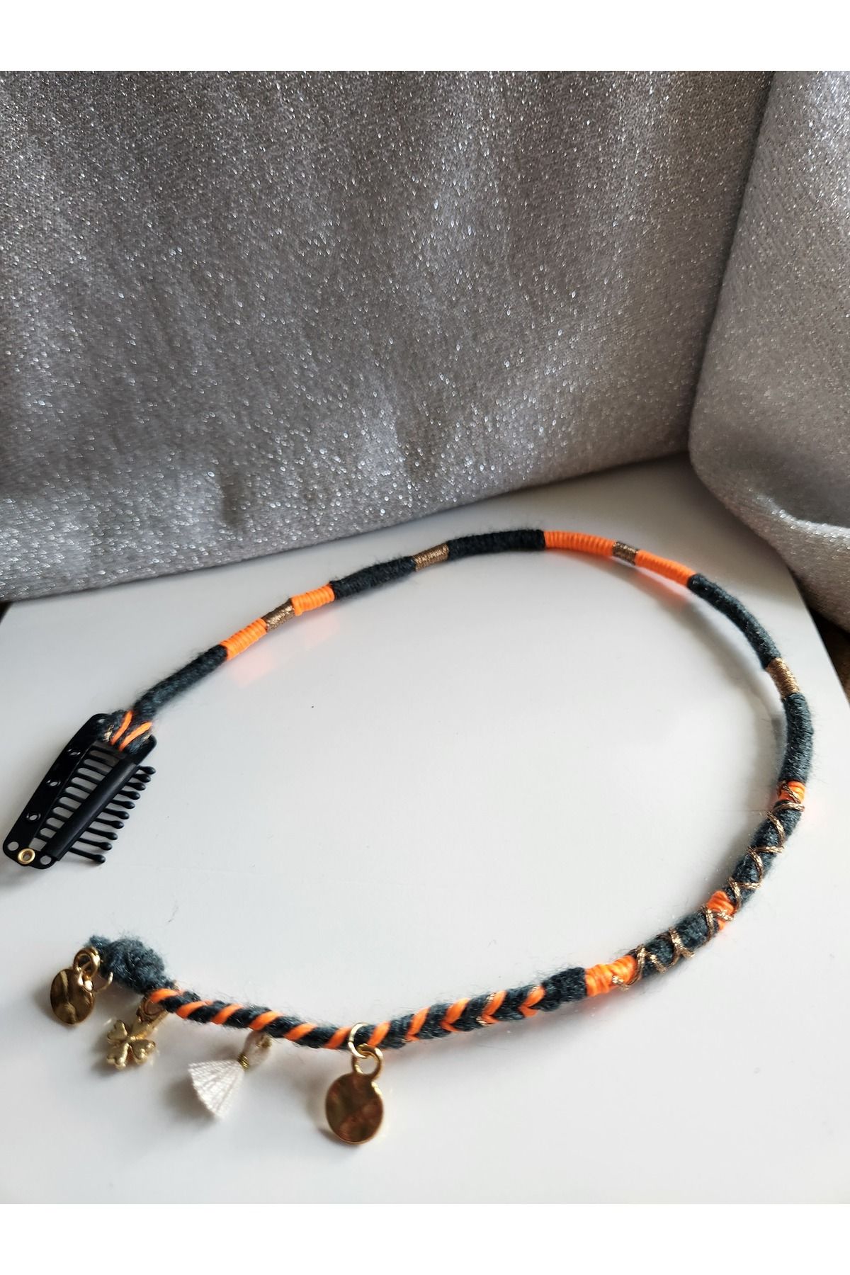 EL YAPIMI Çıtçıtlı etnik saç tokası