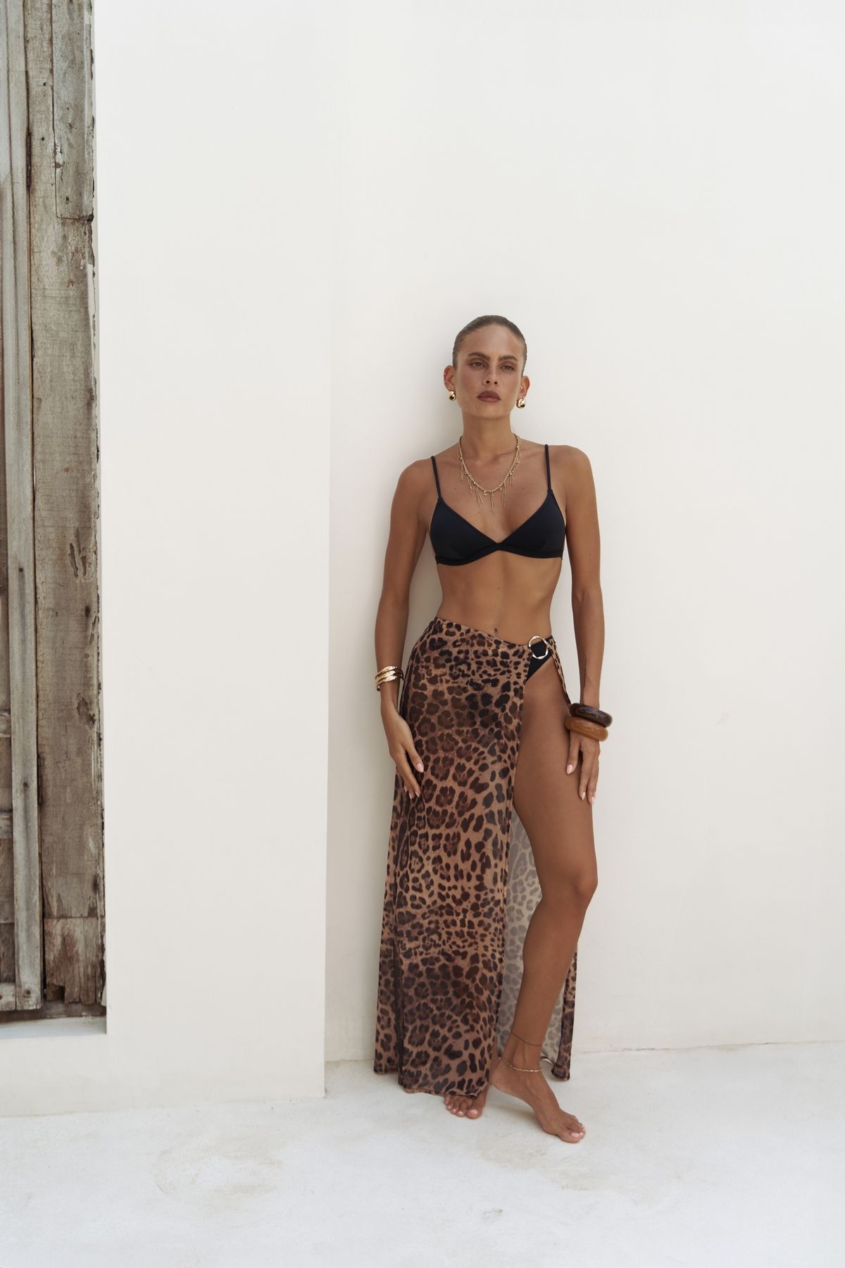 BOHEMAİ-Evgenios Buckle Leopard Patterned Long Skirt 6