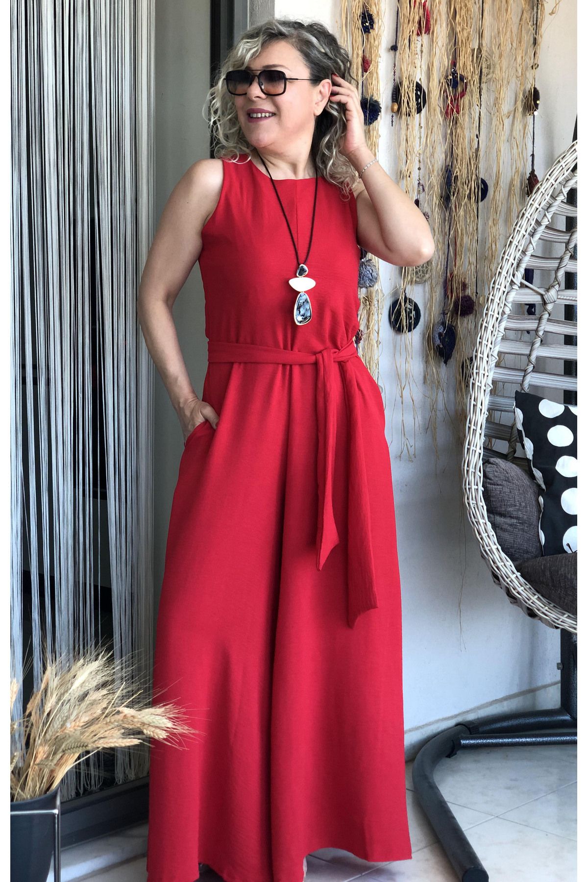 Dila Butik Sırtı Fermuarlı Ayrobin Tulum