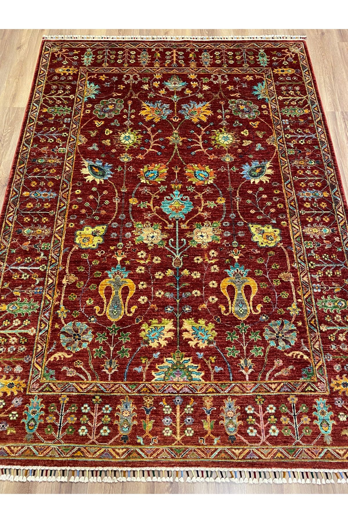 fethiyehalıkilim El Dokuma Afgan Sultani Halısı –%100 Yün %100 El Dokuma Naturel Dekoratif Halı El İşi Özgün Tasarım