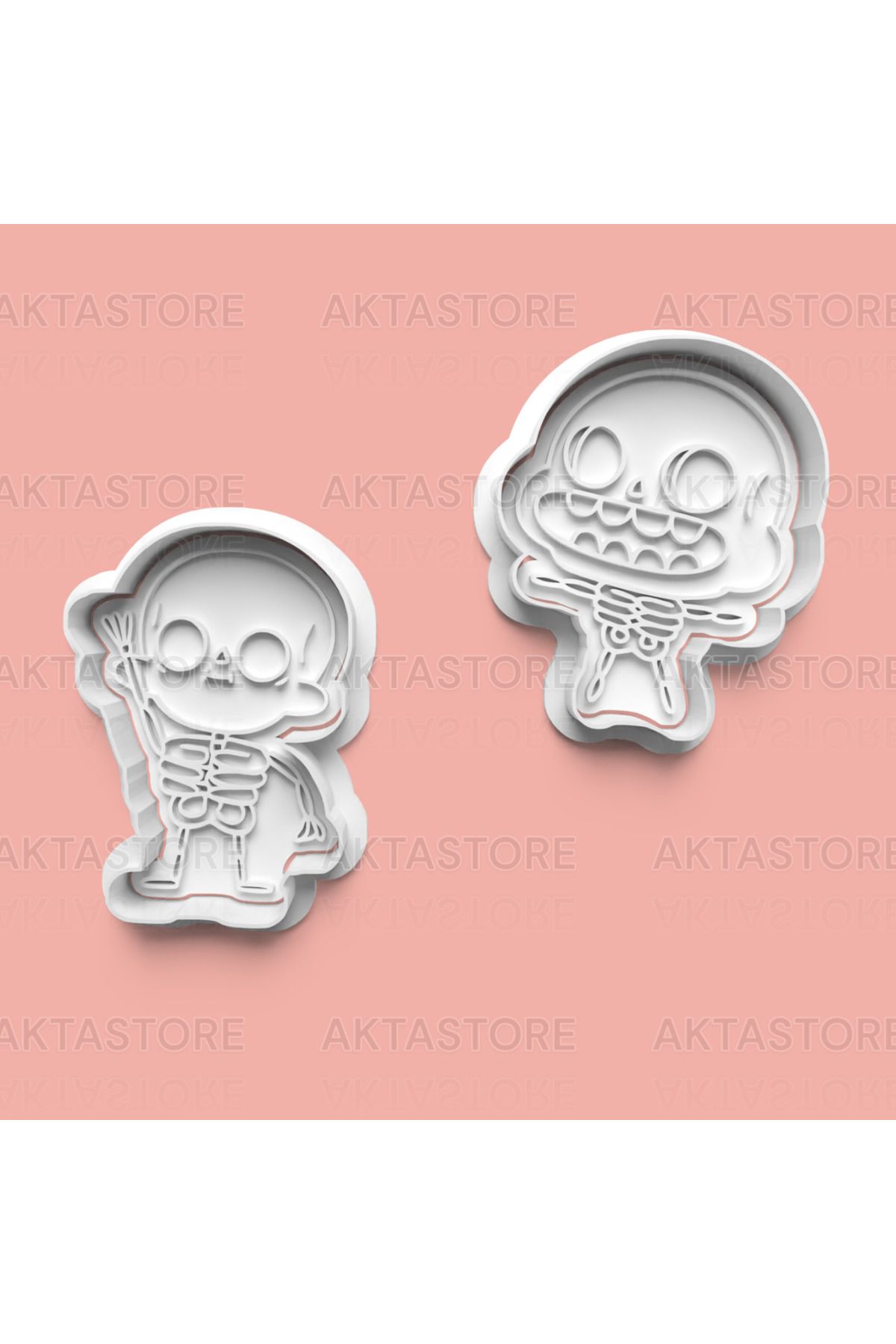 AKTASTORE İskelet Figürü Kurabiye Kalıbı 2'li set