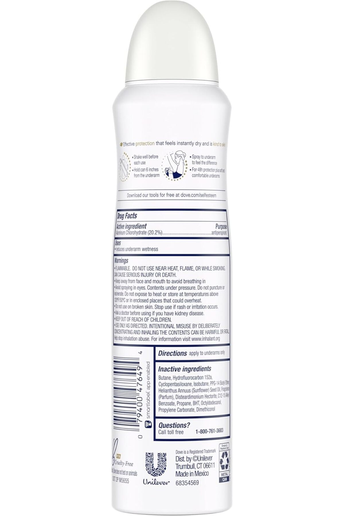 Dove-Nourishing Secrets Dry Spray Antiperspirant Indulging Ritual Vanilla And Cocoa Butter - 107g 3