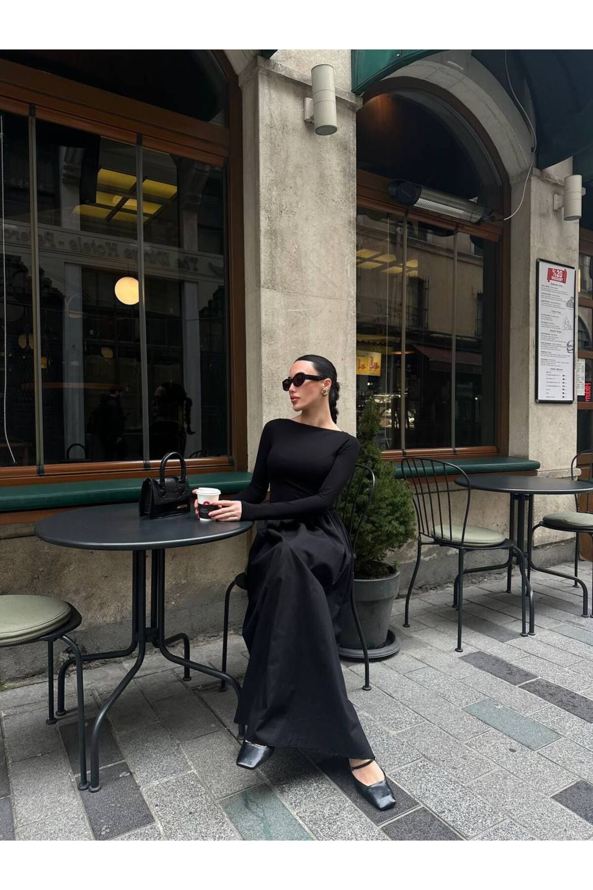 Hotfashion UZUN KOLLU KLOŞ ELBİSE