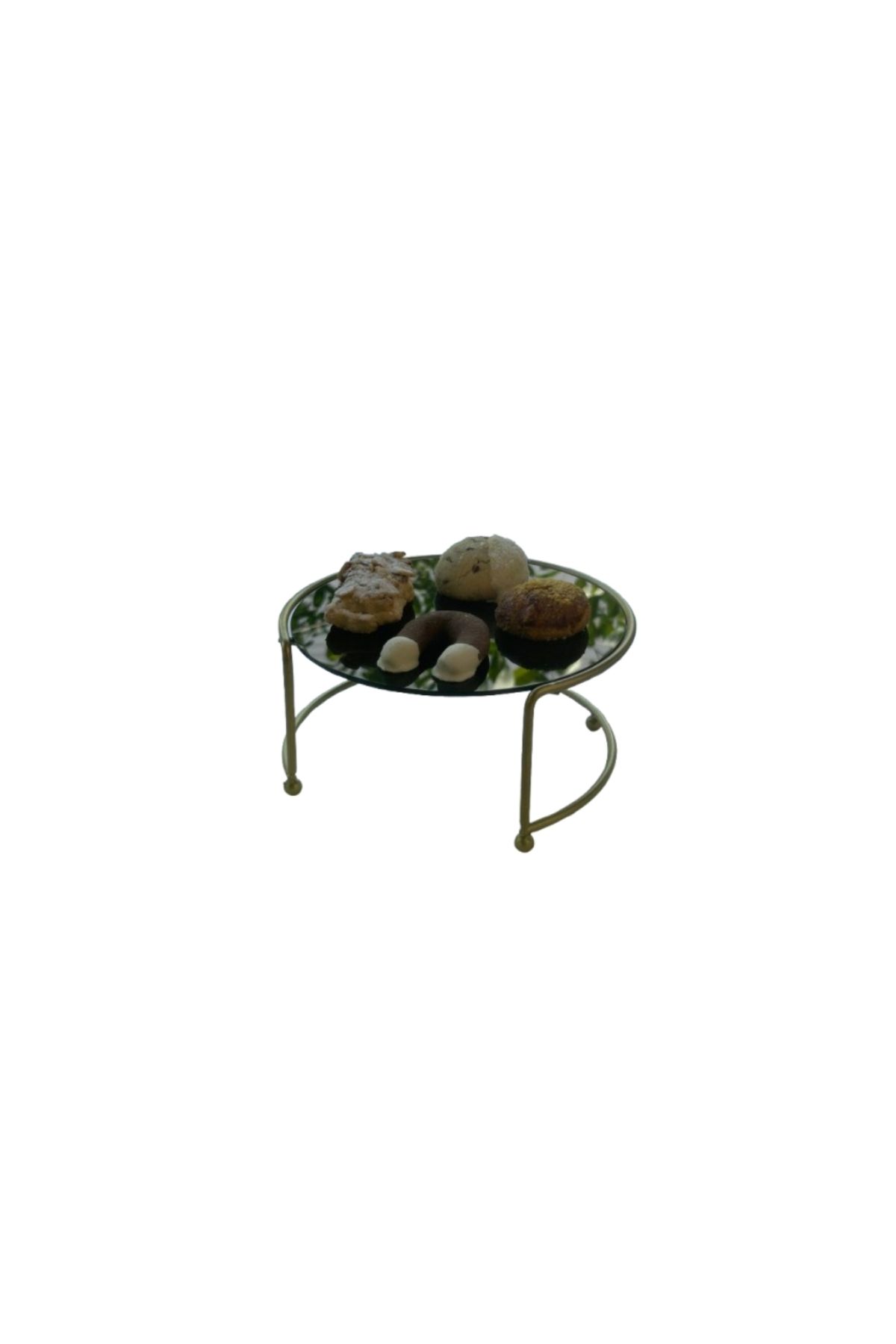 Edora Home Gold Küçük Boy Sunumluk Metal Hediyelik Dekorasyon İkramlık / Siyah Pleksi / Paslanmaz