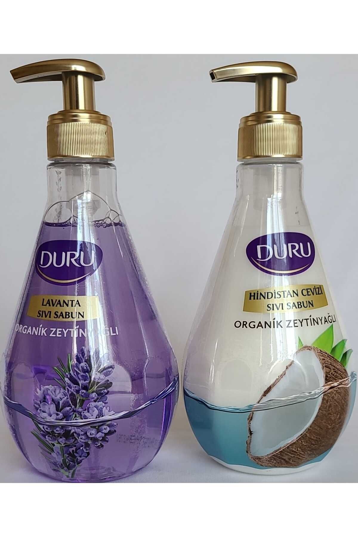 Duru ORGANİK ZEYTİNYAĞLI SIVI SABUN 2'Lİ SET /HİNDİSTAN CEVİZİ 500 ml + LAVANTA 500 ml