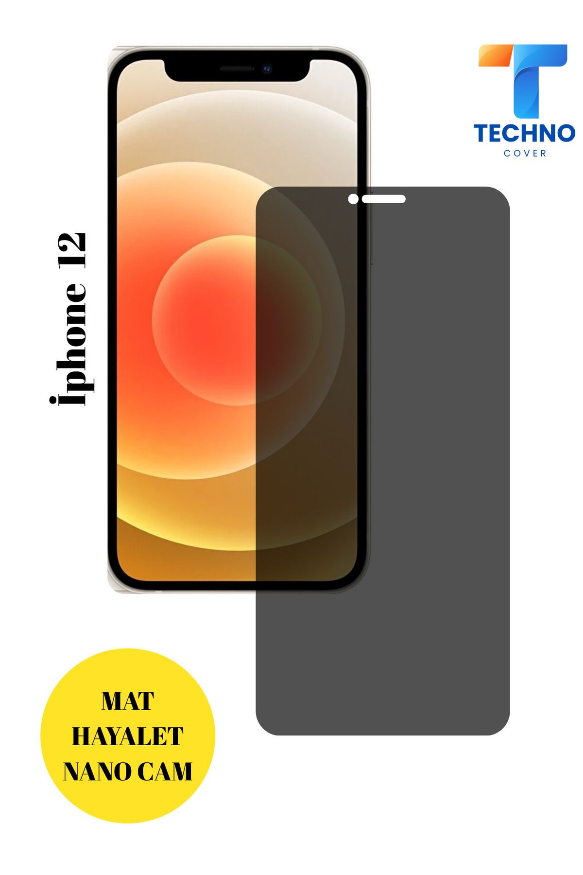 foxpower İphone 12 Mat Hayalet Nano Cam Darbelere Karşı Dayanıklı Esnek Nano Ekran Koruyucu