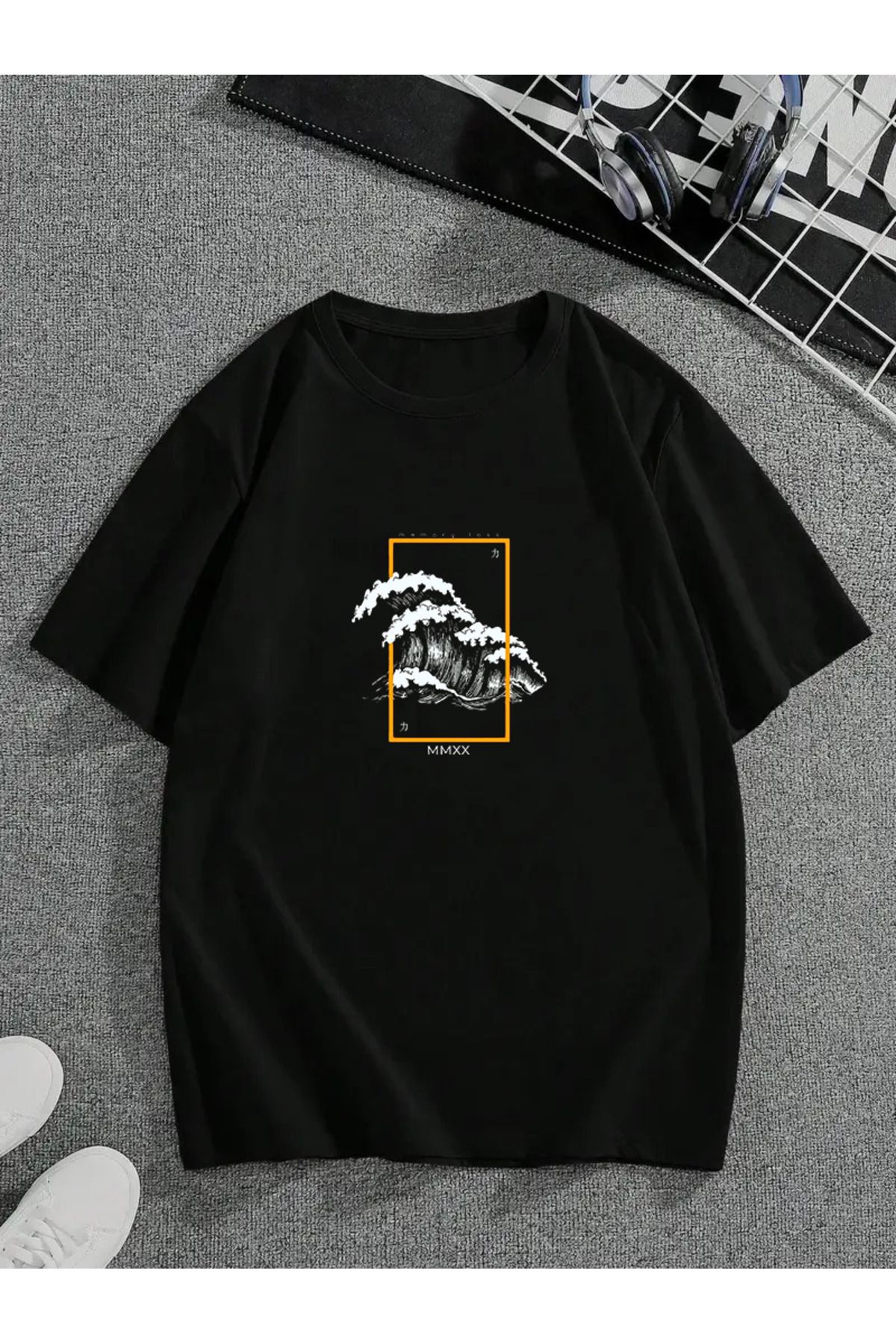 MODA Unisex Oversize Kalıp MMXX Baskılı T-Shirt