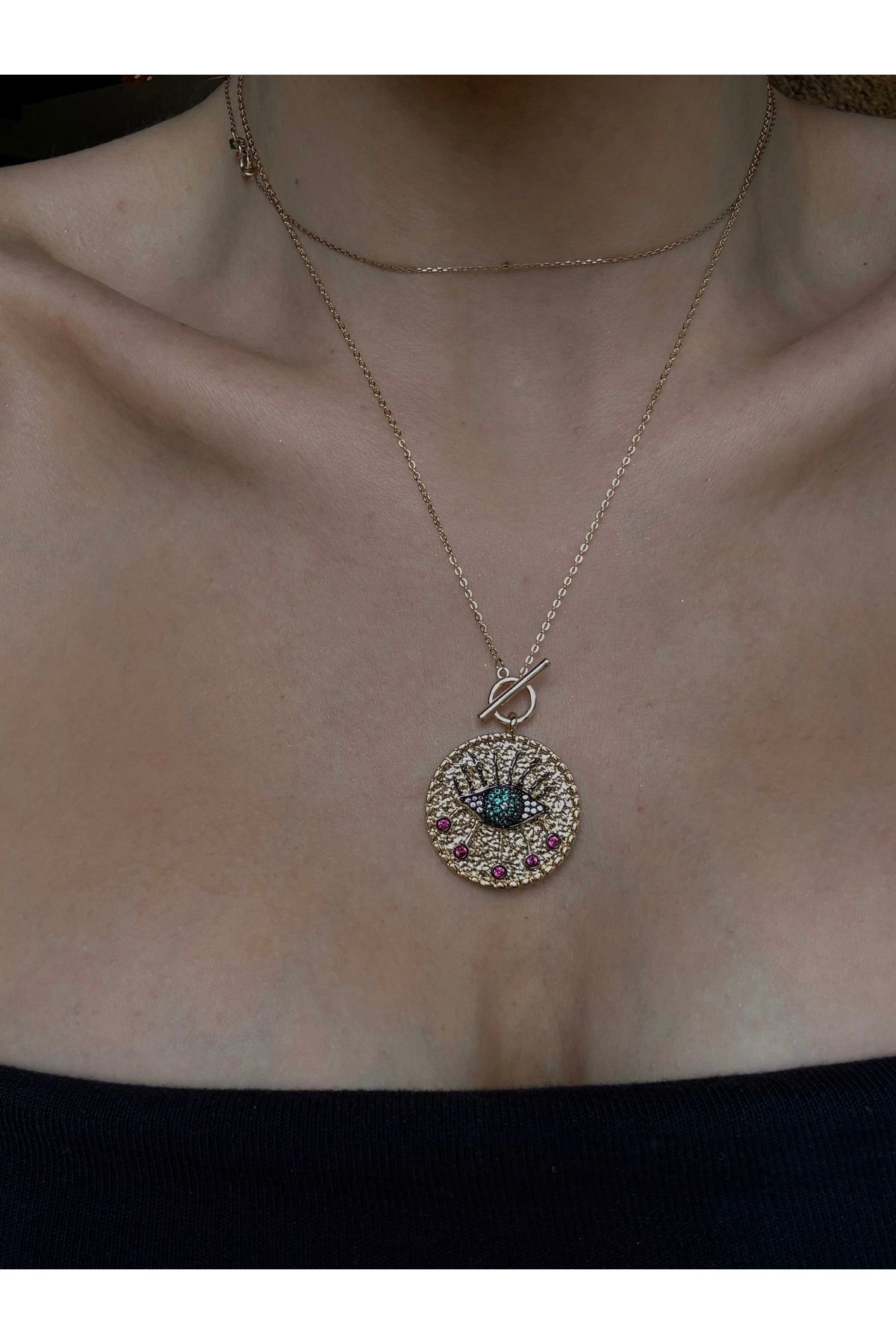 Tasarım Mystic Eye taşlı kolye
