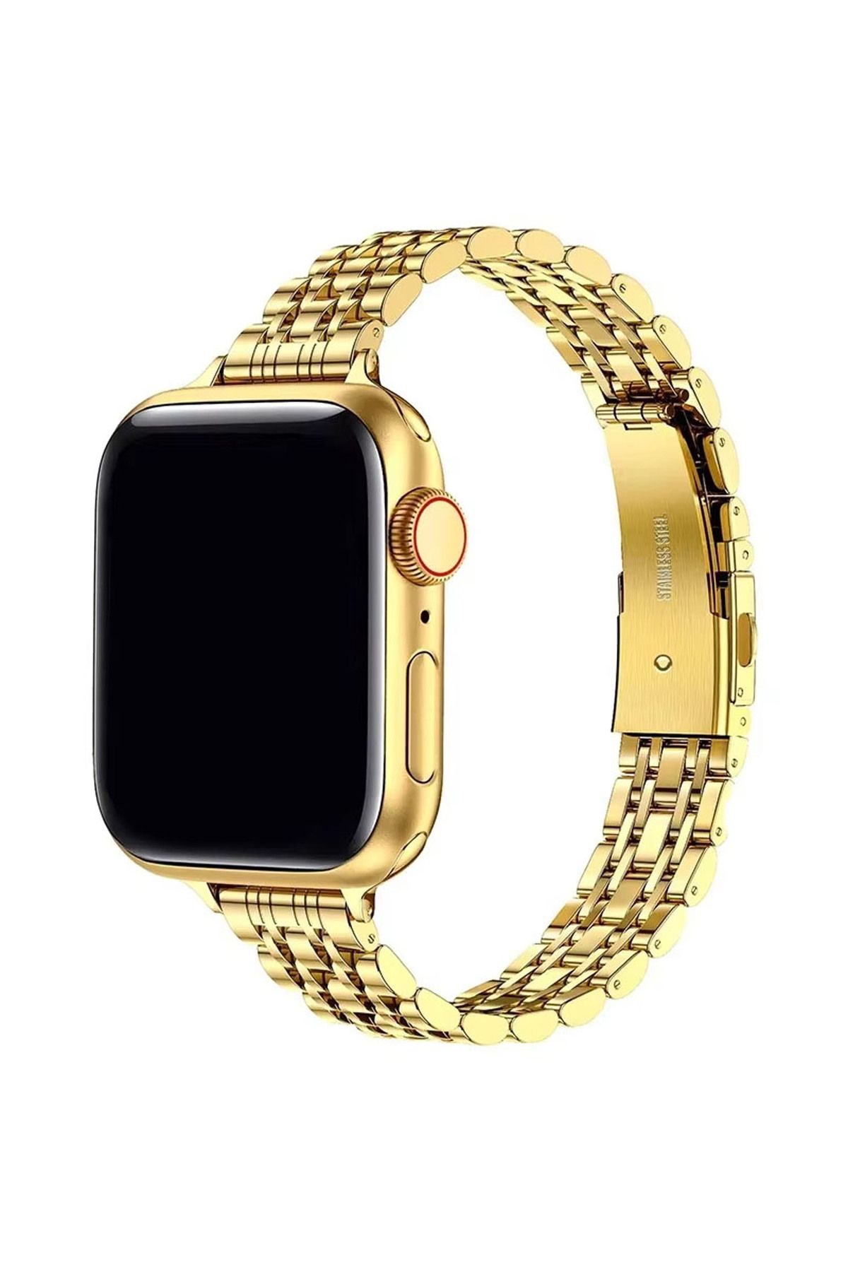 Forzacase Apple Watch 7 41mm ile uyumlu İnce Rolex Tasarım Metal Kordon Kayış - FC1060