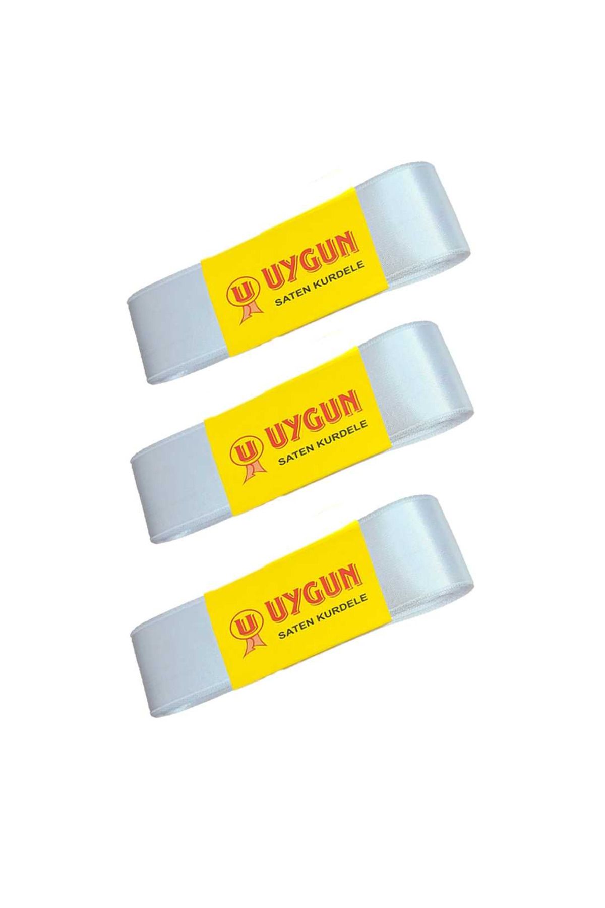 Uygun SATEN KURDELE 60 MM 10 MT BEYAZ 3 LÜ PAKET