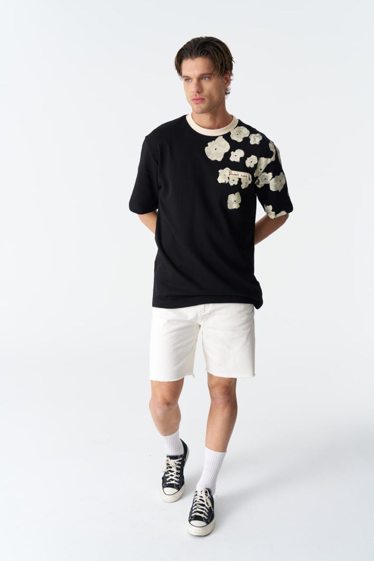 fame-stoned See The Way I See Yazılı, Baskılı, Nakışlı %100 Pamuk Oversize Siyah T-shirt