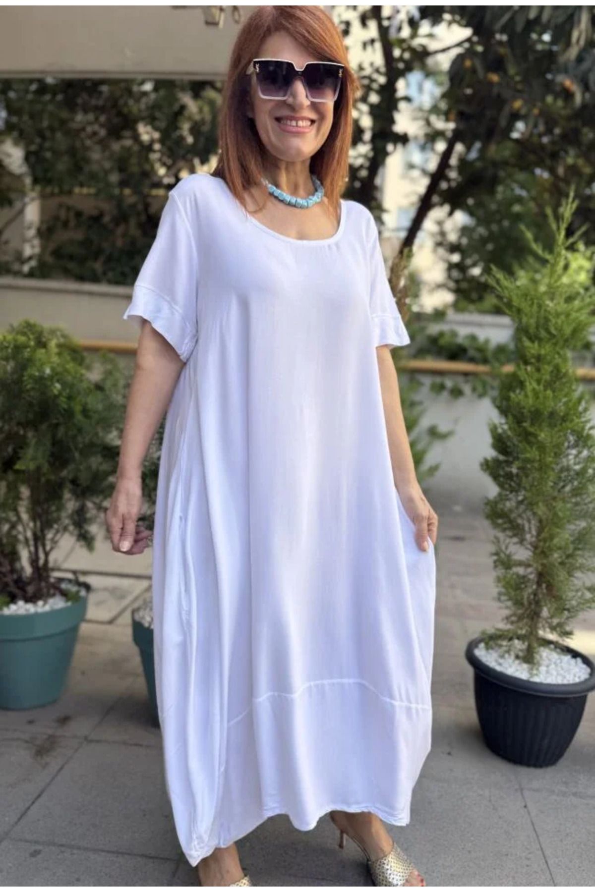 DenizEge Elbise Beyaz