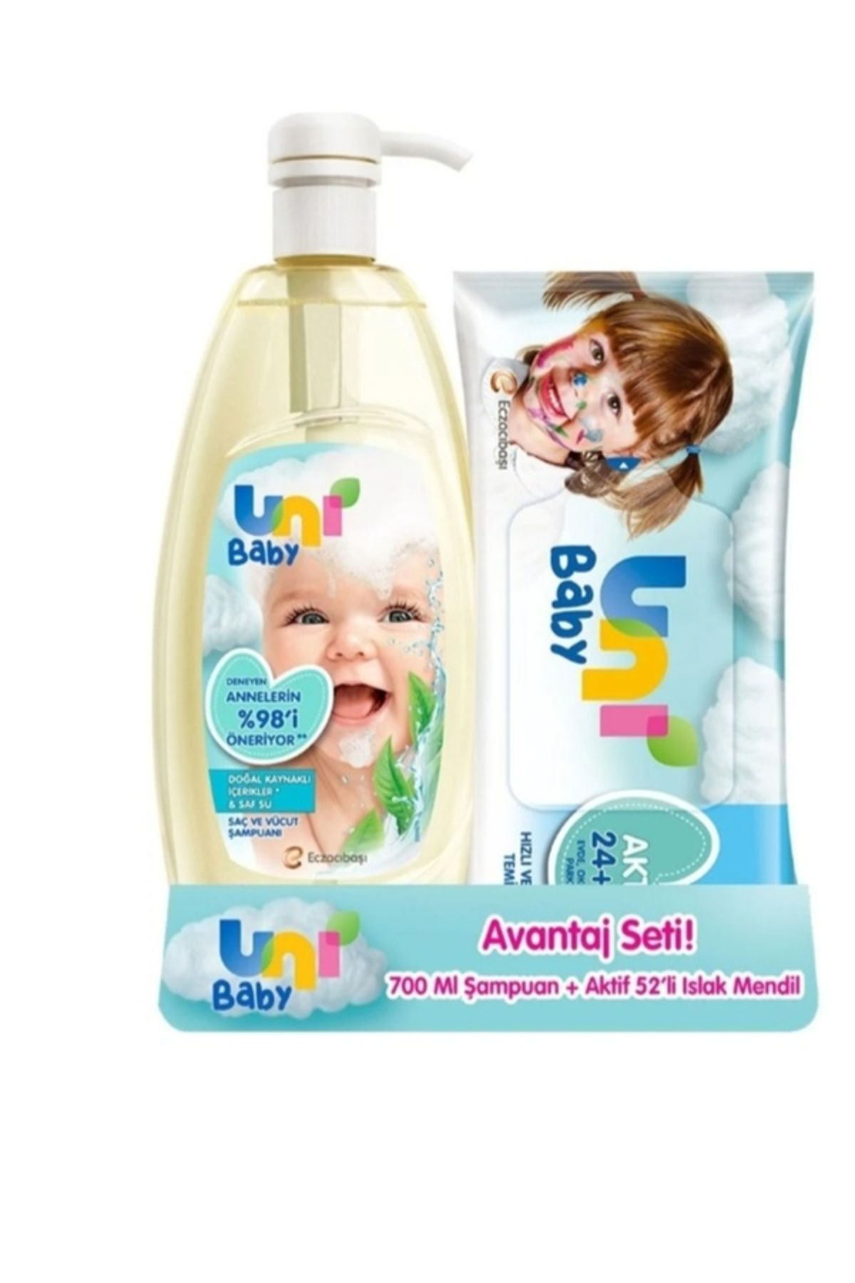 Uni Baby Şampuan Saç Ve Vücut 700 ml 52'li Islak Mendil