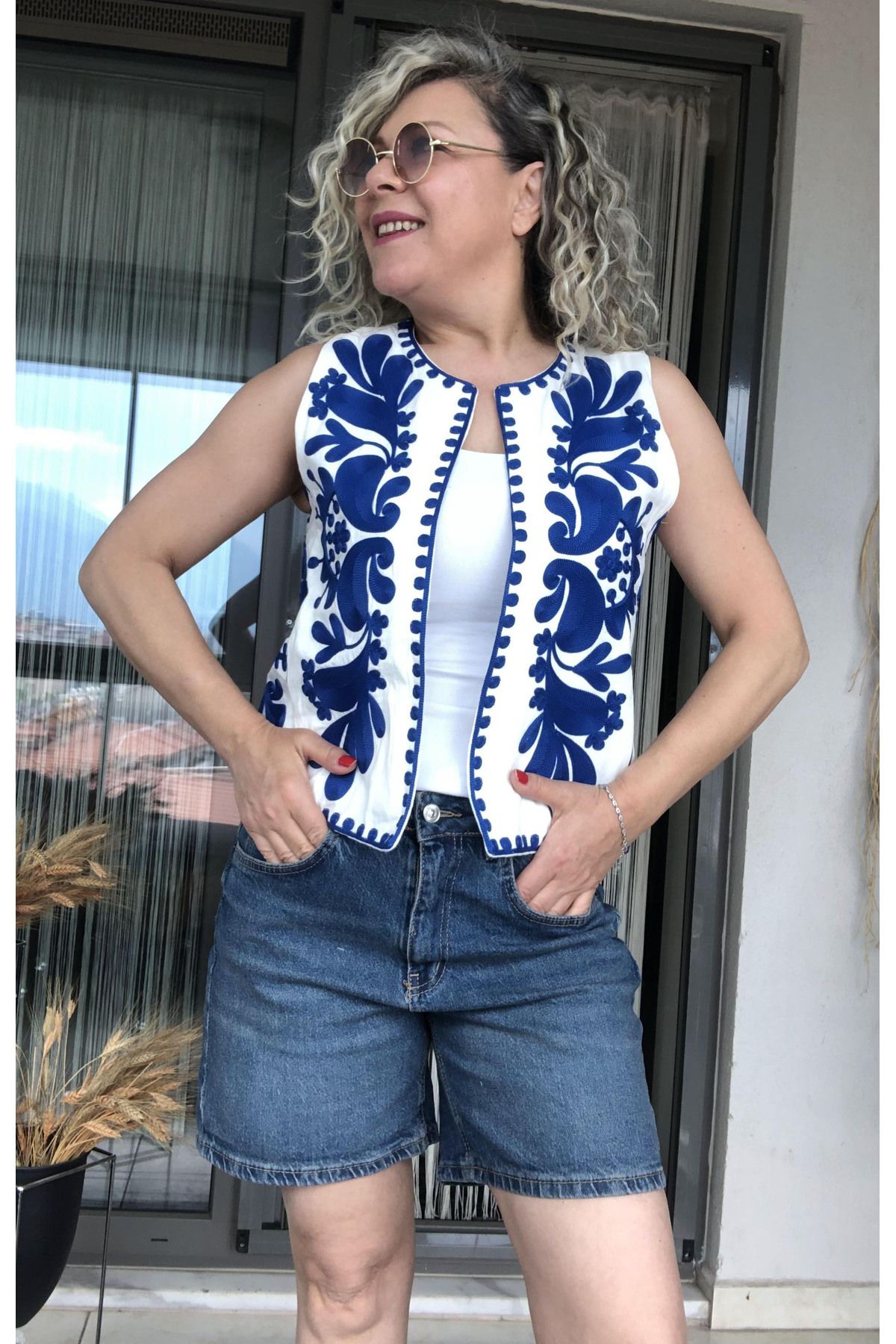 Dila Butik Nakışlı Etnik Yelek