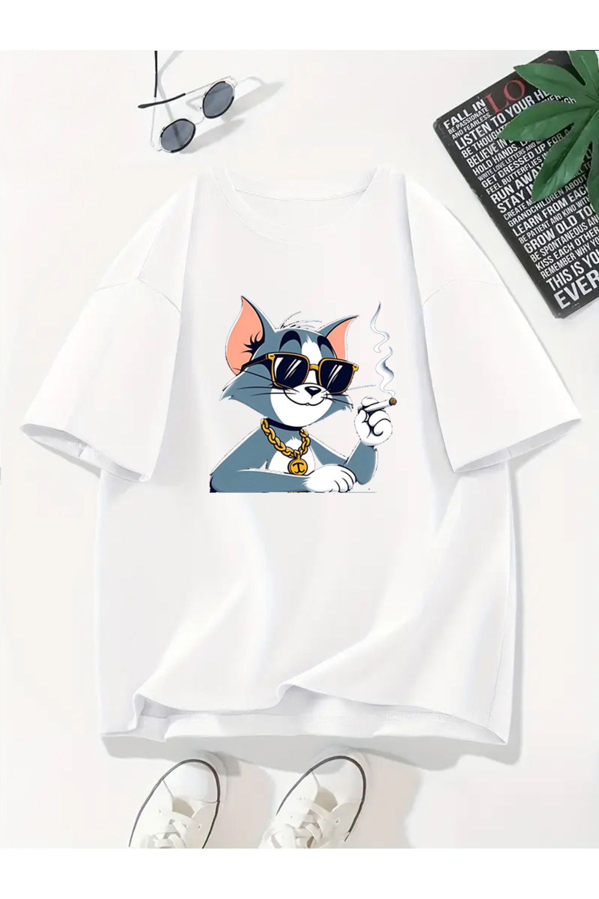 MODA Unisex Oversize Kalıp Tom Baskılı T-Shirt