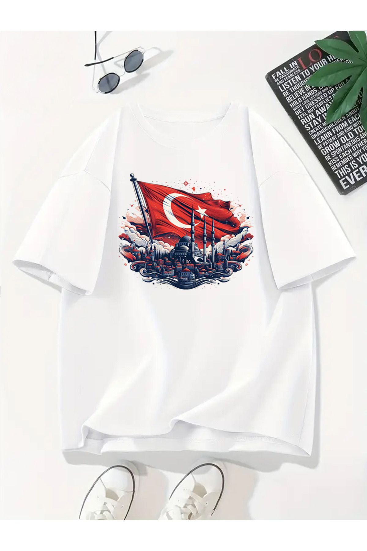MODA Unisex Oversize Kalıp Ayasofya Baskılı T-Shirt