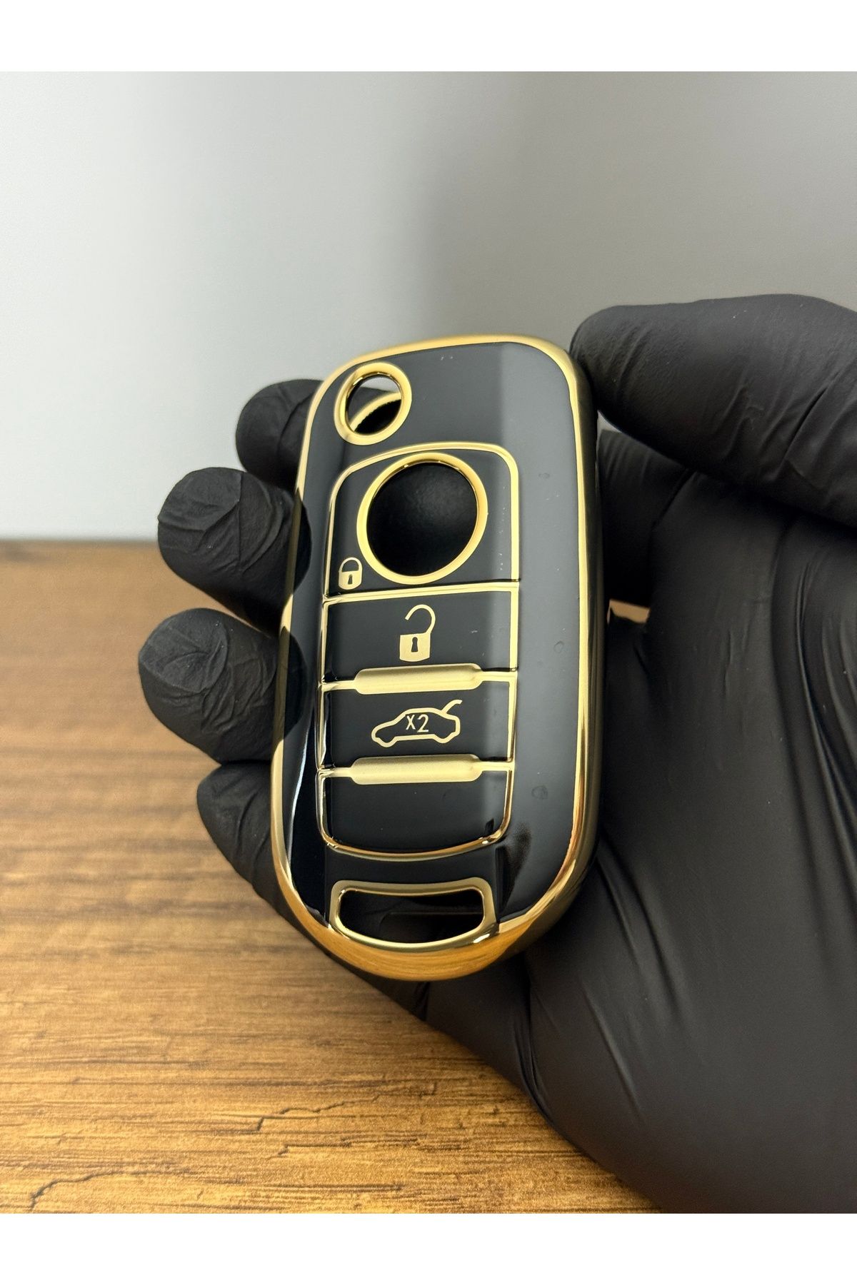 Mavi Keys Fiat Egea - Doblo 2024 - 2025 Uyumlu Sustalı 3 Düğmeli Silikon Anahtar Kumanda Koruma Kılıfı – Siyah
