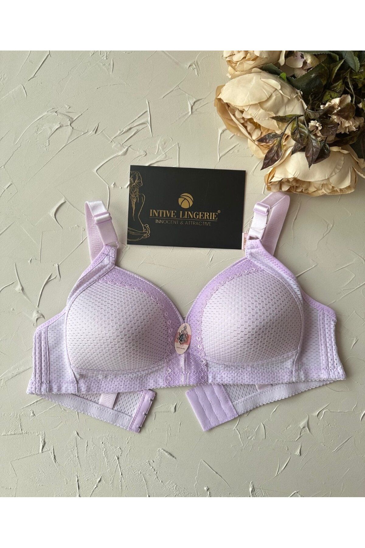 İntive Lingerie Maria Balensiz Delikli Nefes Alan Aksesuarlı Yandan Destekli Kalın Askılı C Cup Toparlayıcı Sütyen
