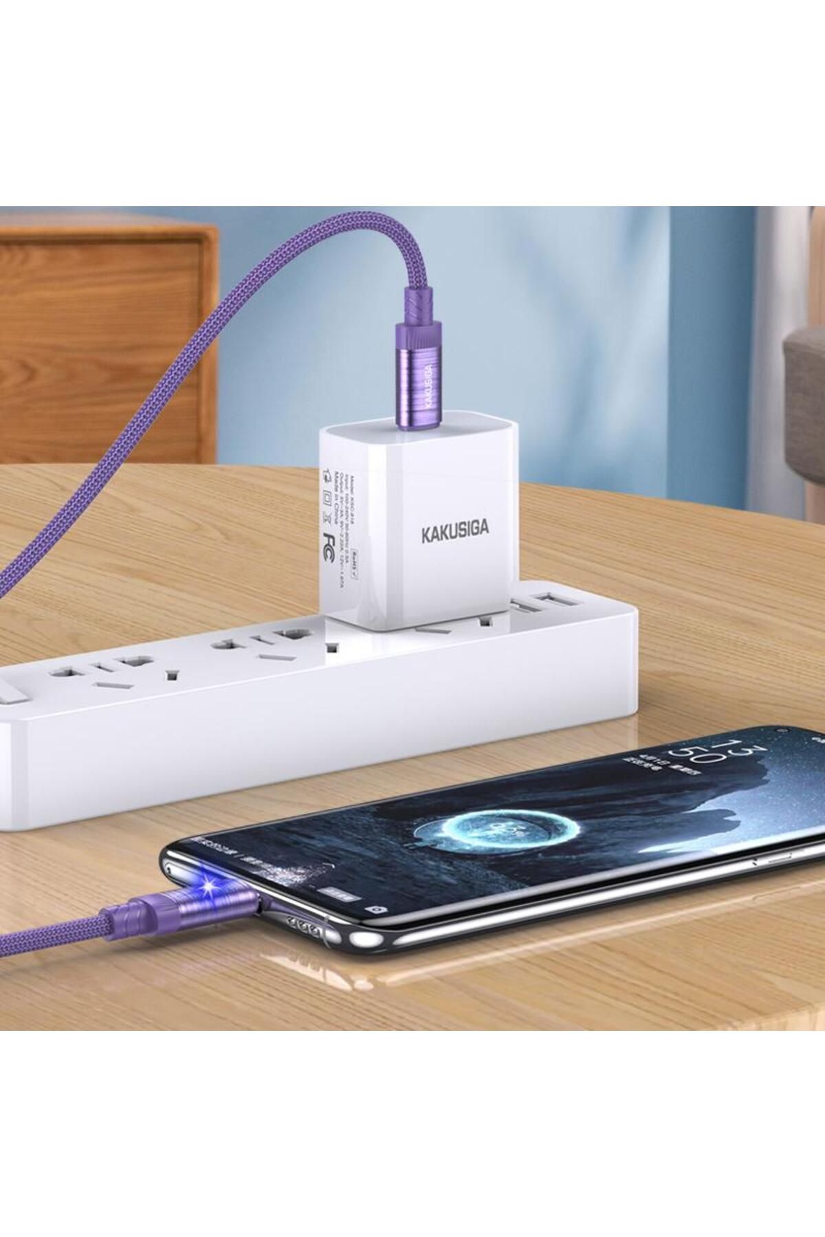 REDz Accessories-Cablu KSC-972, Tip-C la Tip-C, Compatibil cu iPhone 15/16 și Android, Încărcare rapidă 60W, Mov 2