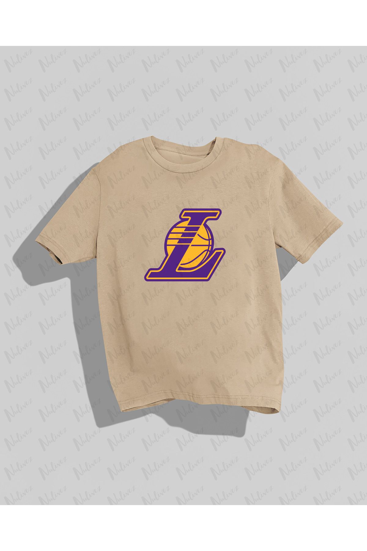 Nulivez LAKERS Baskılı Yüksek Kalite Kompakt Unisex Oversize T-Shirt