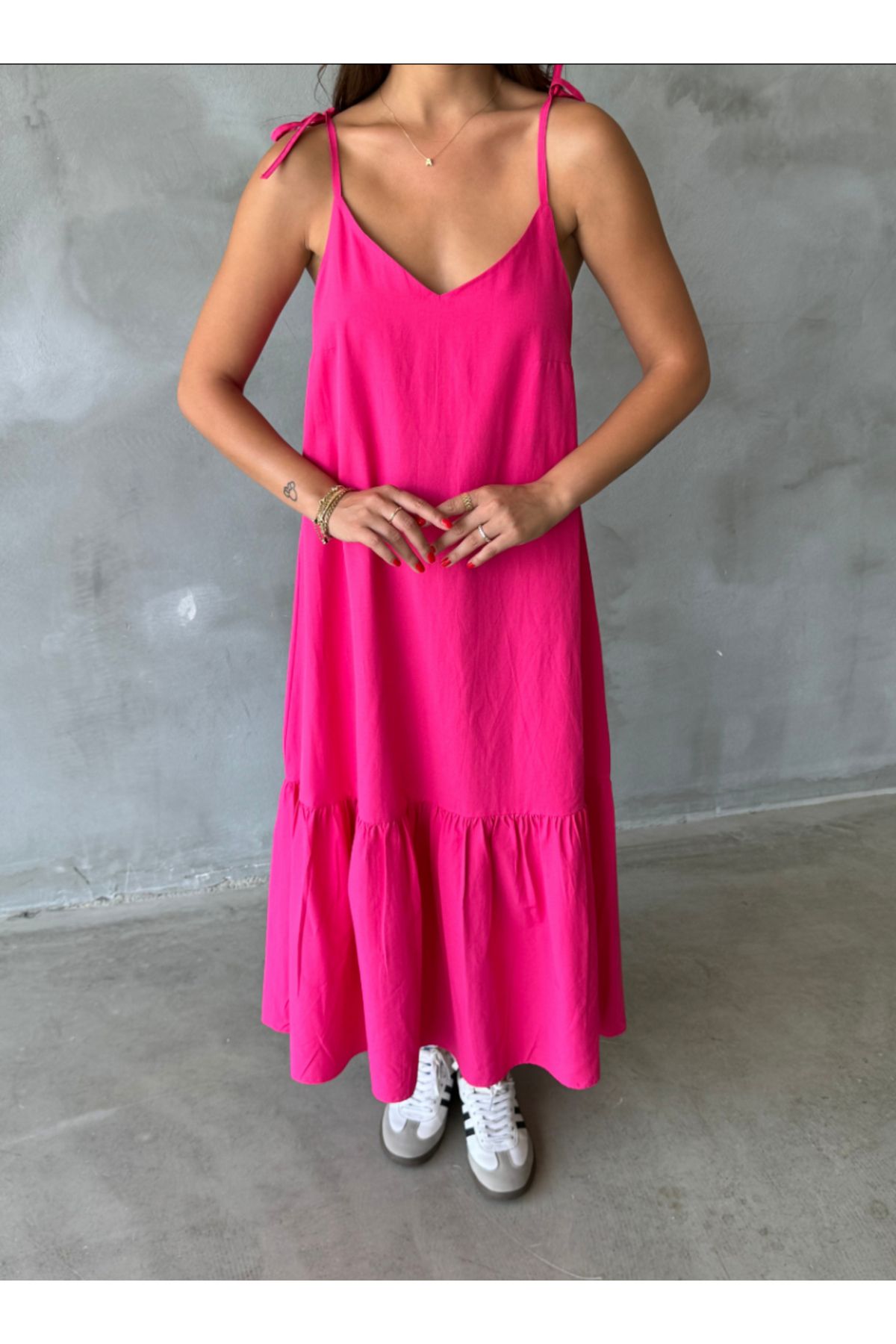 Melzgiyim Pembe Poplin Elbise