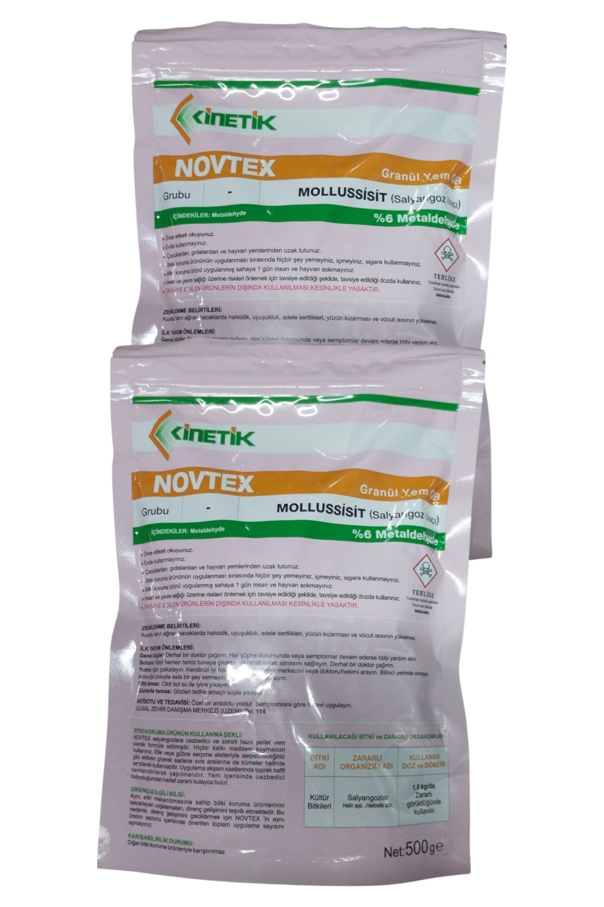 KİNETİK NOVTEX 500GR GRANÜL SALYANGOZ İLACI 2 ADET