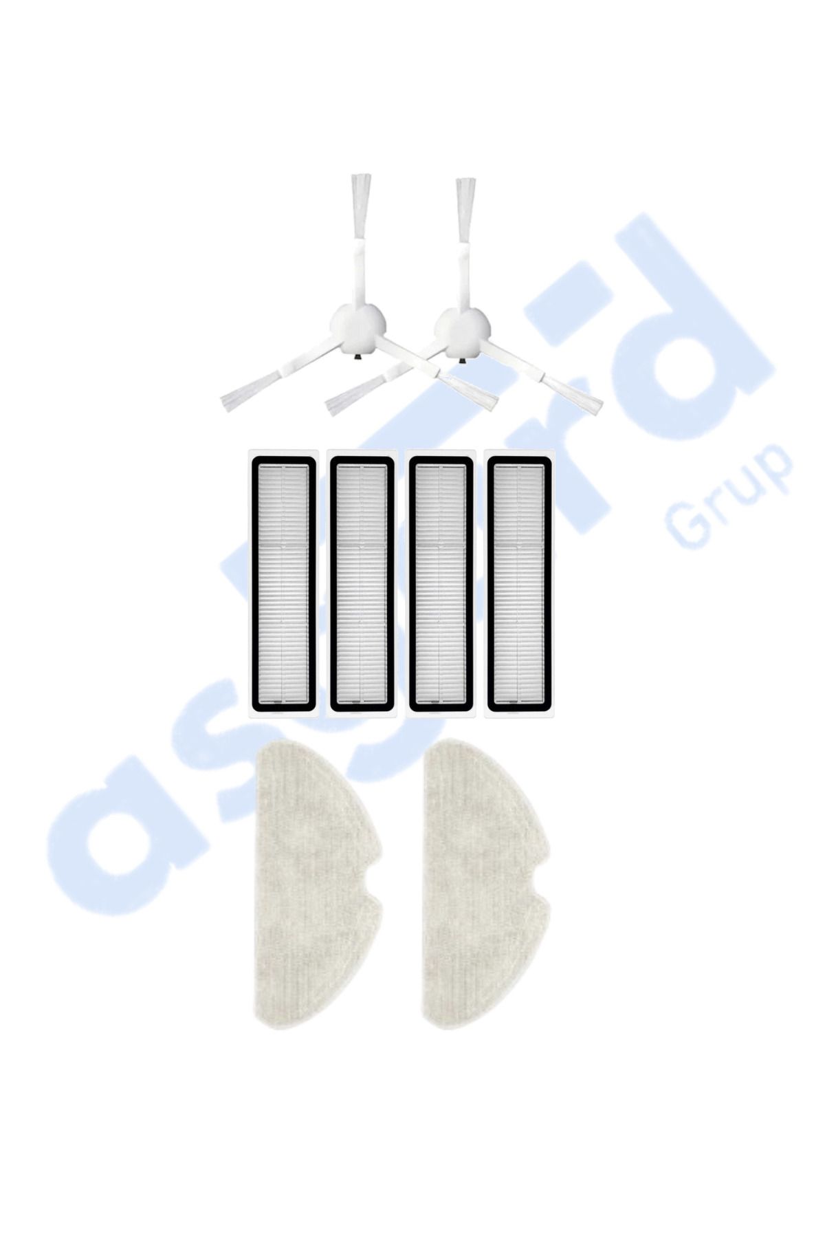 Asgard Grup Dreame D10S, D10S PRO, D9 MAX GEN2 Uyumlu 2 Yan Fırça 4 Filtre 2 Mop