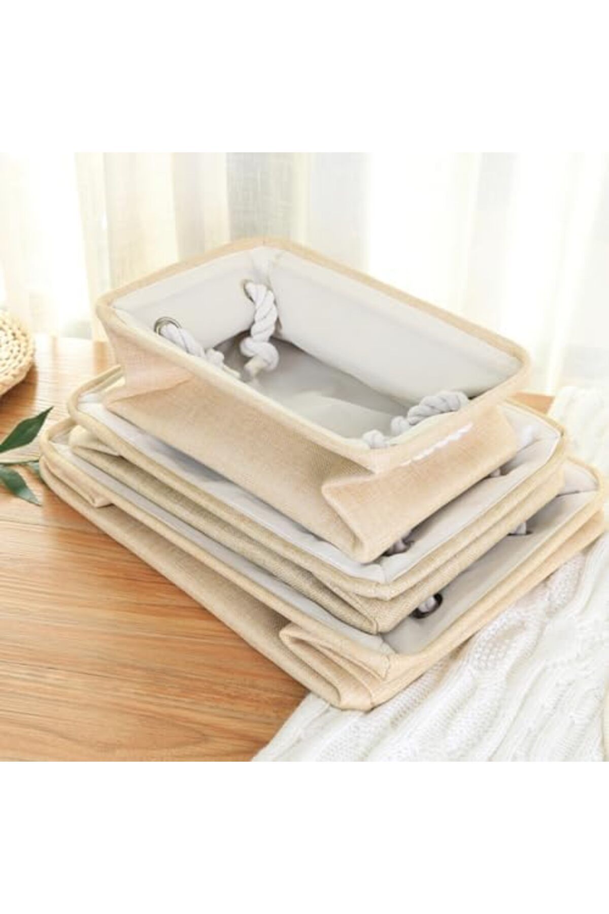 NEXIFY-Collapsible Rectangular Storage Basket with Handles, Storage Bins Organizer Basket Used for Org 6