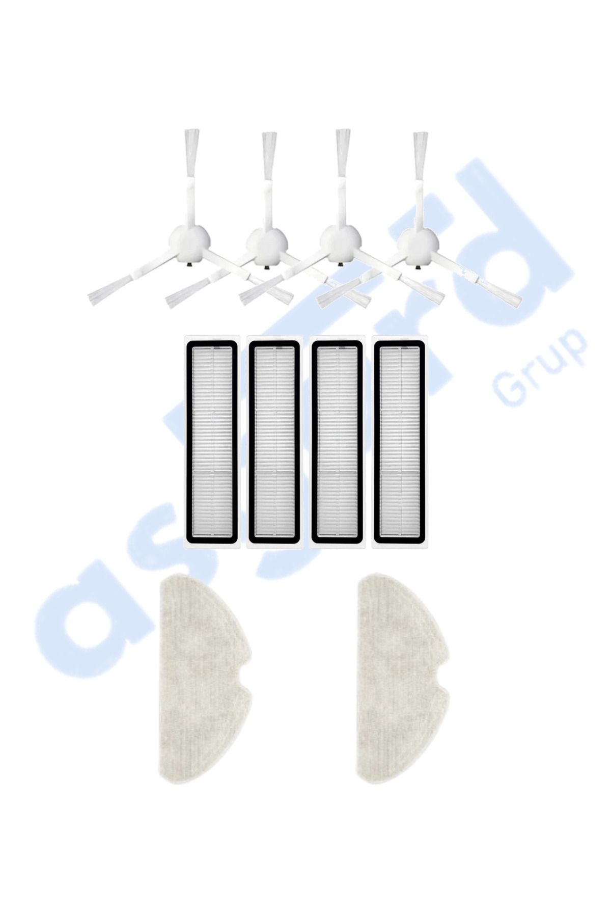 Asgard Grup Dreame D10S, D10S PRO, D9 MAX GEN2 Uyumlu 4 Yan Fırça 4 Filtre 2 Mop