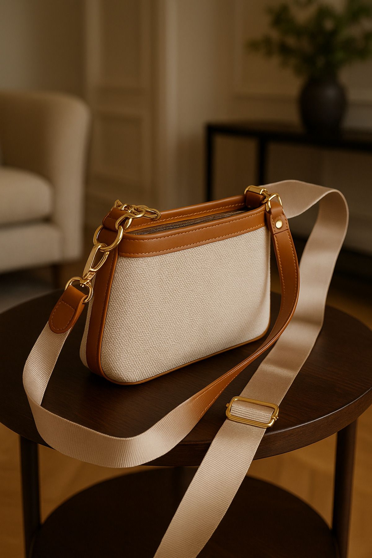 SONYAMODA Farme Monogram Baget Ve Çapraz Çanta