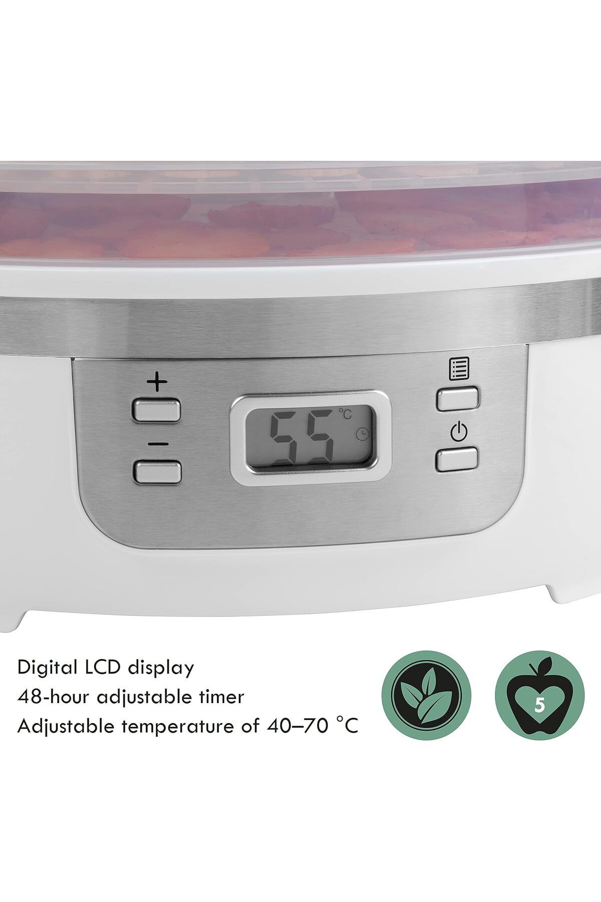 progress-EK4426P 5 Tier Digital Food Dehydrator with Adjustable Temperature up to 70°C, Timer, LCD 4