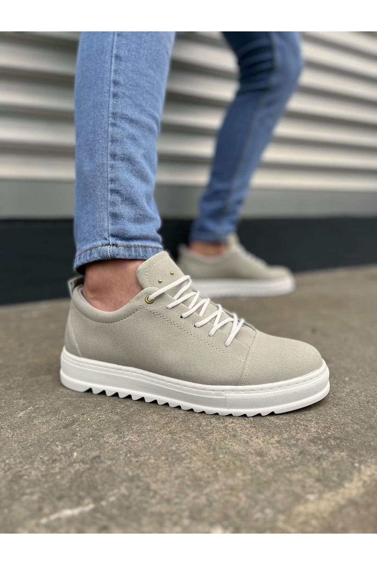 onlinebutik Bağcıklı Süet Erkek Günlük Spor Klasik  Casual  Ayakkabı  - Gri