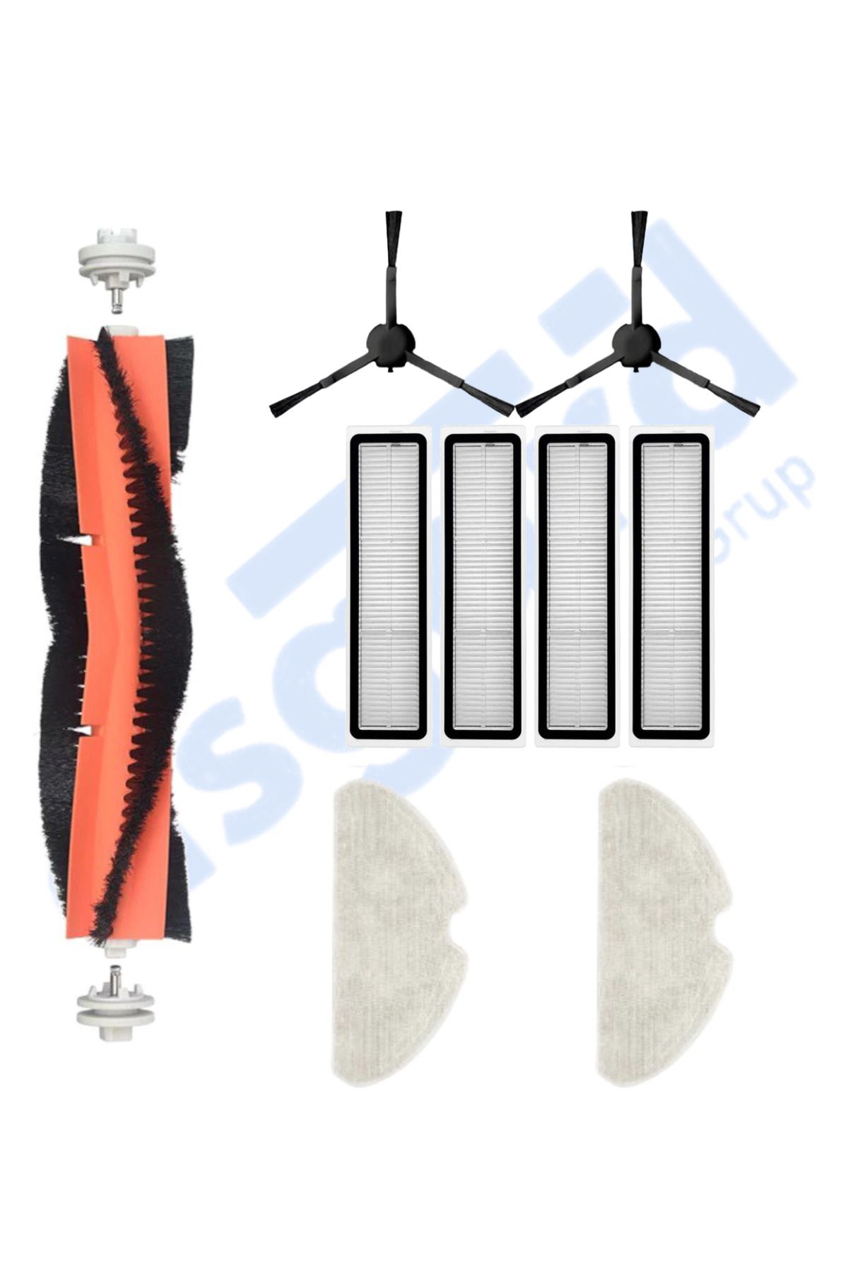 Asgard Grup Dreame D10S, D10S PRO, D9 MAX GEN2 Uyumlu 1 Ana Fırça 2 Yan Fırça 4 Filtre 2 Mop