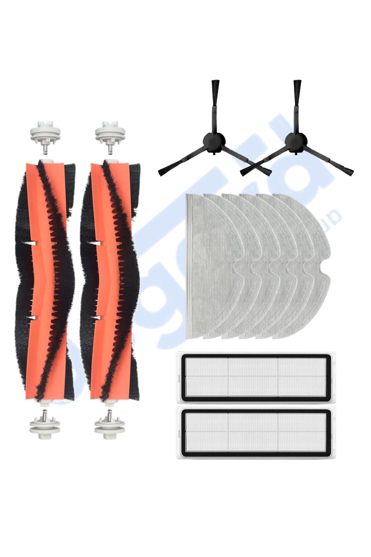 Asgard Grup Xiaomi 1C,2C,Mop 2 Uyumlu 2 Ana Fırça 2 Yan Fırça 2 Filtre 6 Mop