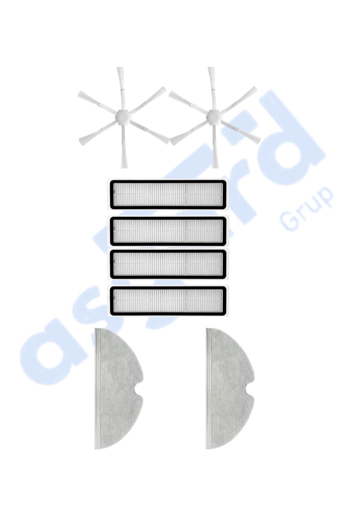 Asgard Grup Dreame D9,D9 Max,L10 Pro,D9 Pro Uyumlu 2 Yan Fırça 4 Filtre 2 Mop