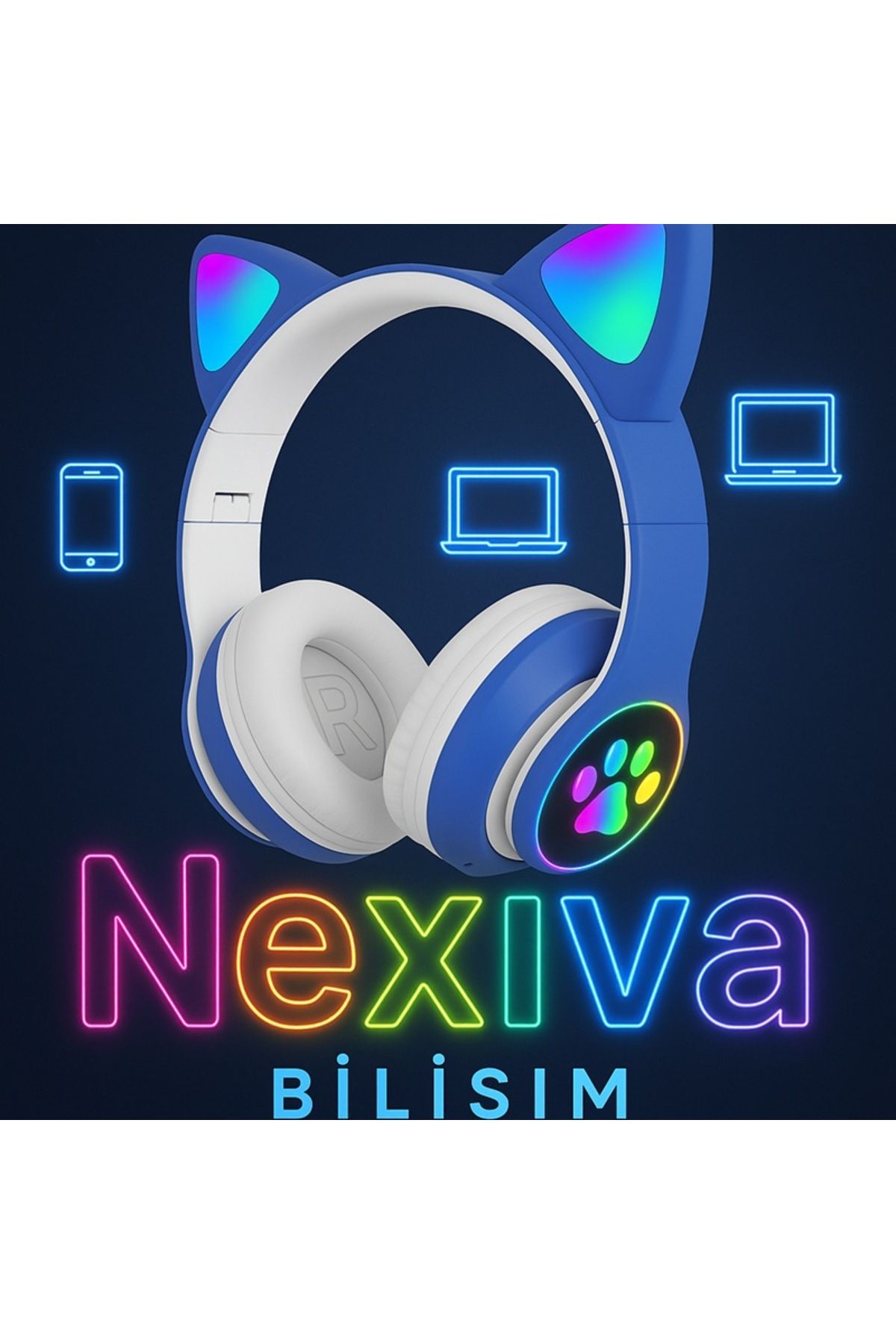nexiva Patili kedi bluetooth kulak üstü kulaklık