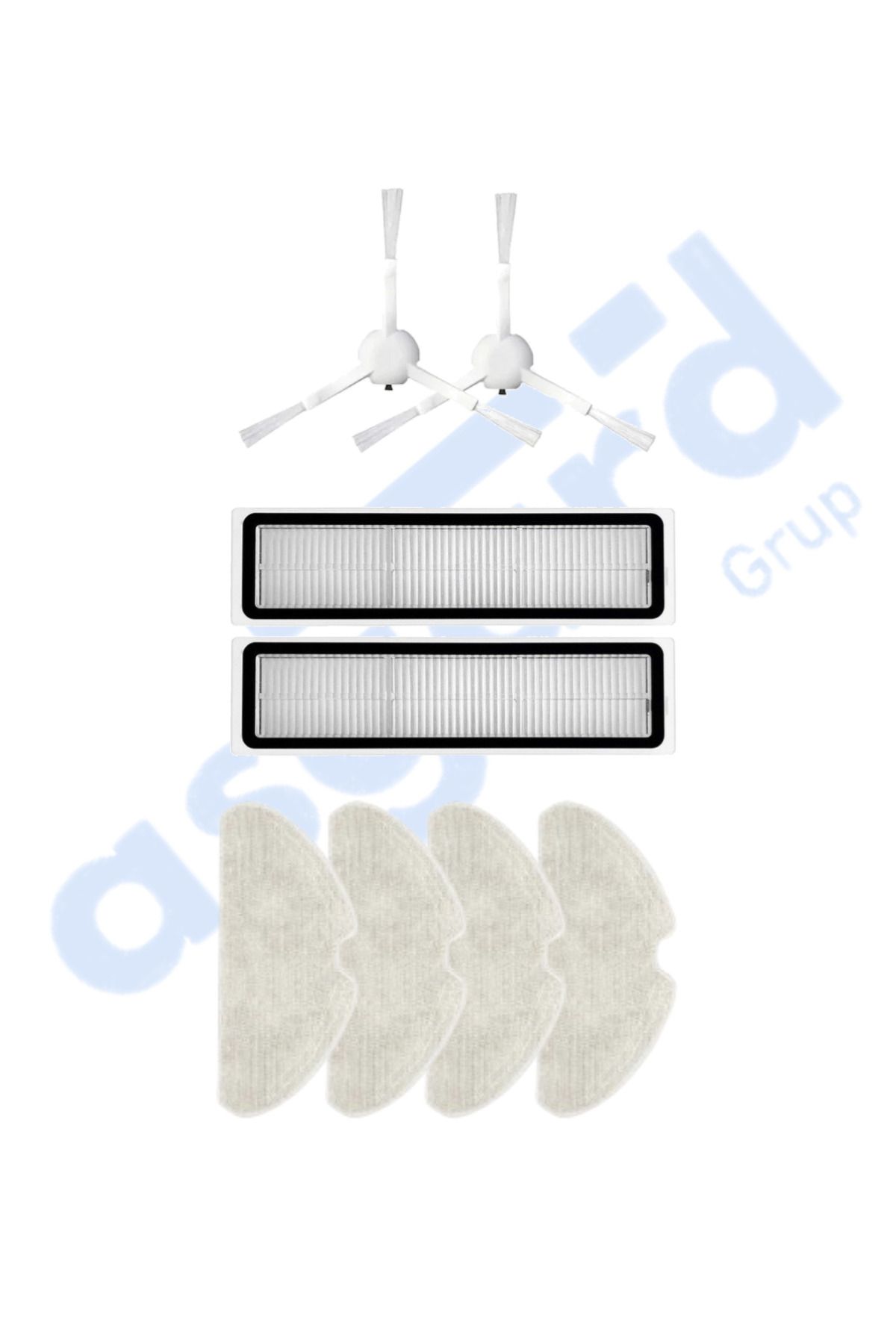 Asgard Grup Dreame D10S, D10S PRO, D9 MAX GEN2 Uyumlu 2 Yan Fırça 2 Filtre 4 Mop