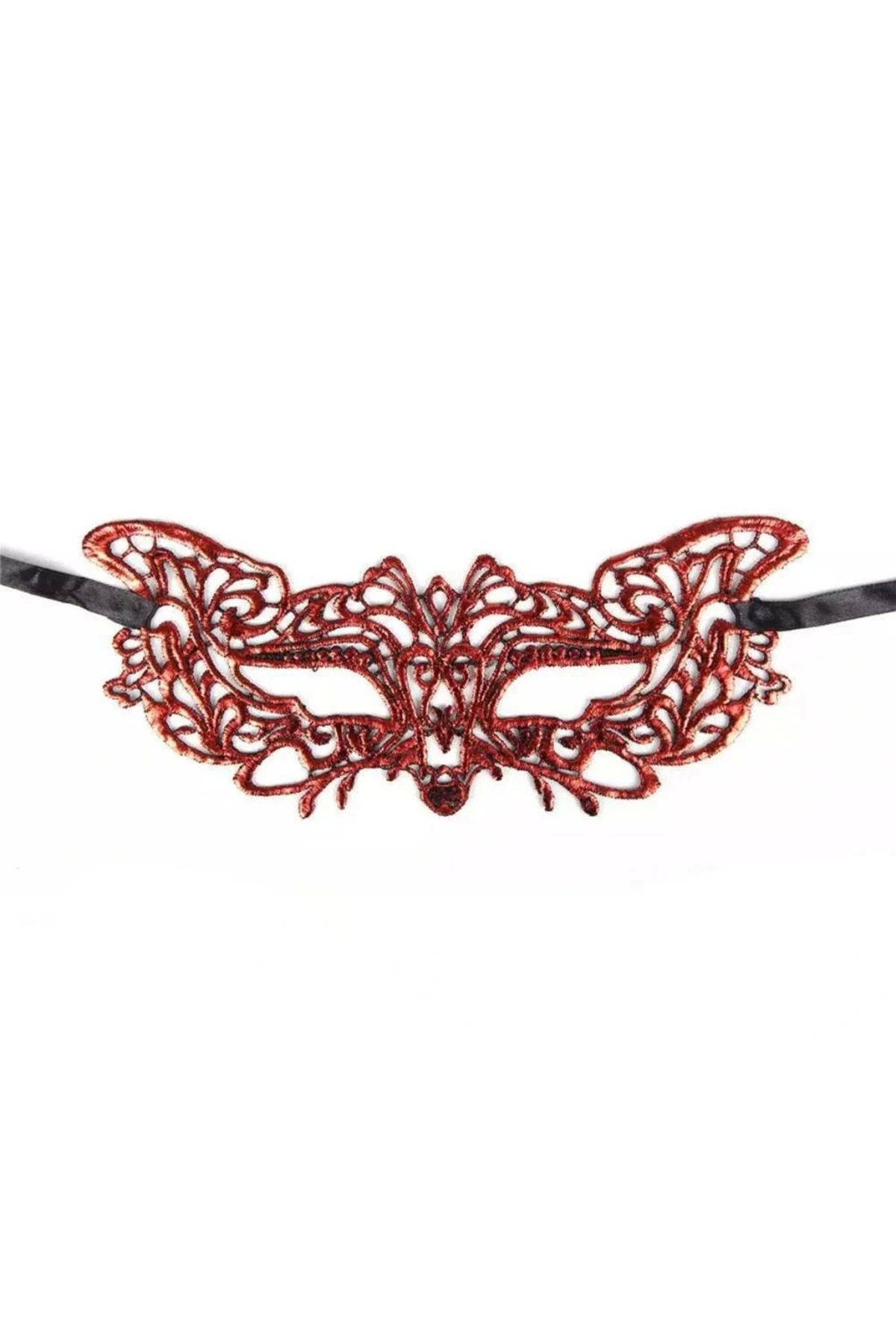 OurStyles Kırmızı Dantel Masquerade Maskesi 9 No