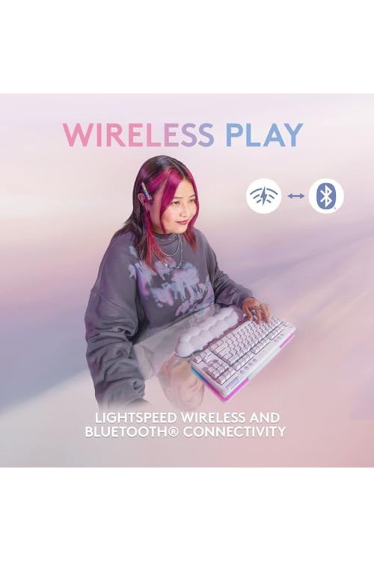 logitech-لوحة مفاتيح الألعاب الميكانيكية اللاسلكية Logitech G715 - RGB Lightsync وLightspeed وTactile GX Brown S 6