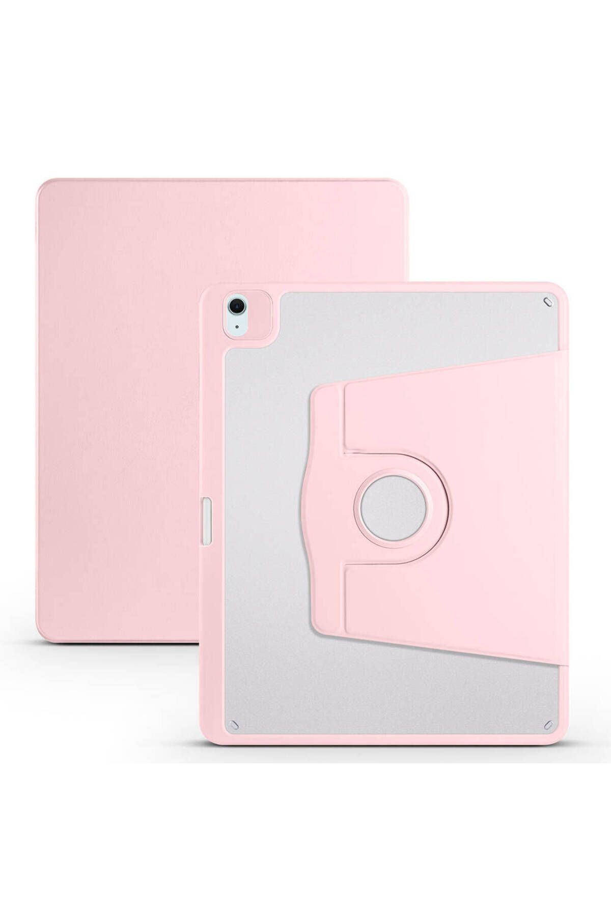 Teknodur iPad Air 13 2025 M3 Kılıf TKDR Termik Kalem Bölmeli Dönebilen Standlı Kılıf - Pembe