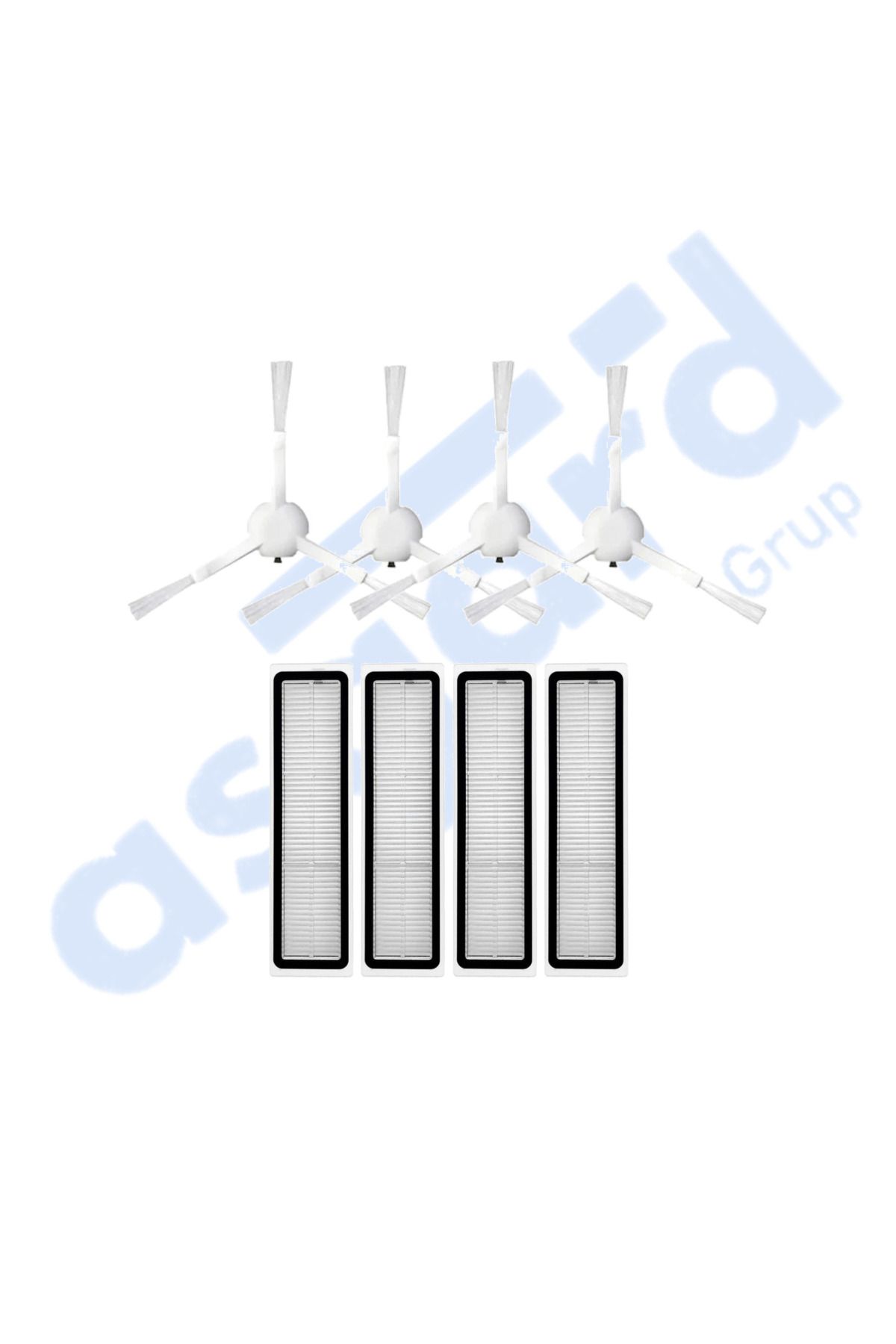 Asgard Grup Dreame D10S, D10S PRO, D9 MAX GEN2 Uyumlu 4 Yan Fırça 4 Filtre