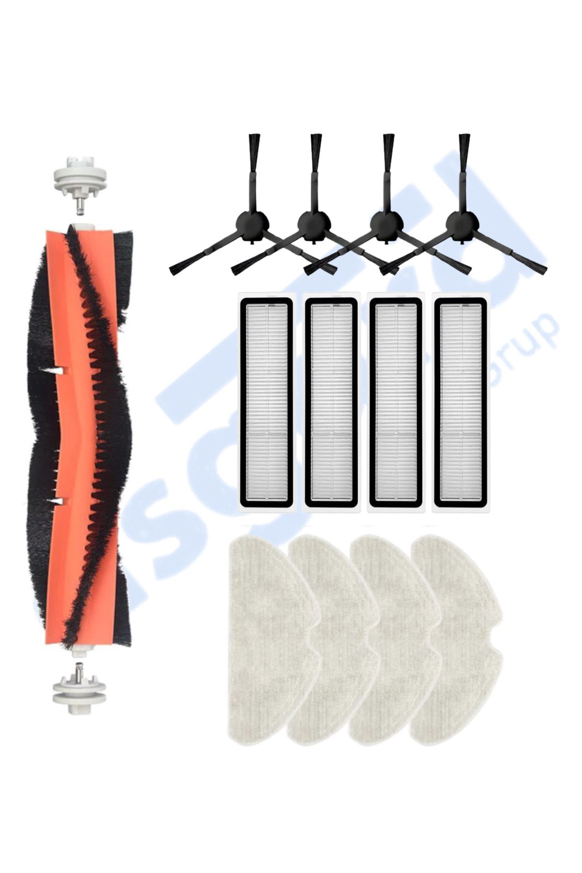 Asgard Grup Dreame D10S, D10S PRO, D9 MAX GEN2 Uyumlu 1 Ana Fırça 4 Yan Fırça 4 Filtre 4 Mop