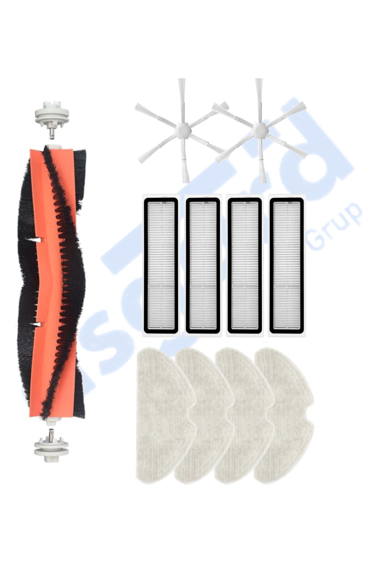 Asgard Grup Dreame D10S, D10S PRO, D9 MAX GEN2 Uyumlu 1 Ana Fırça 2 Yan Fırça 4 Filtre 4 Mop