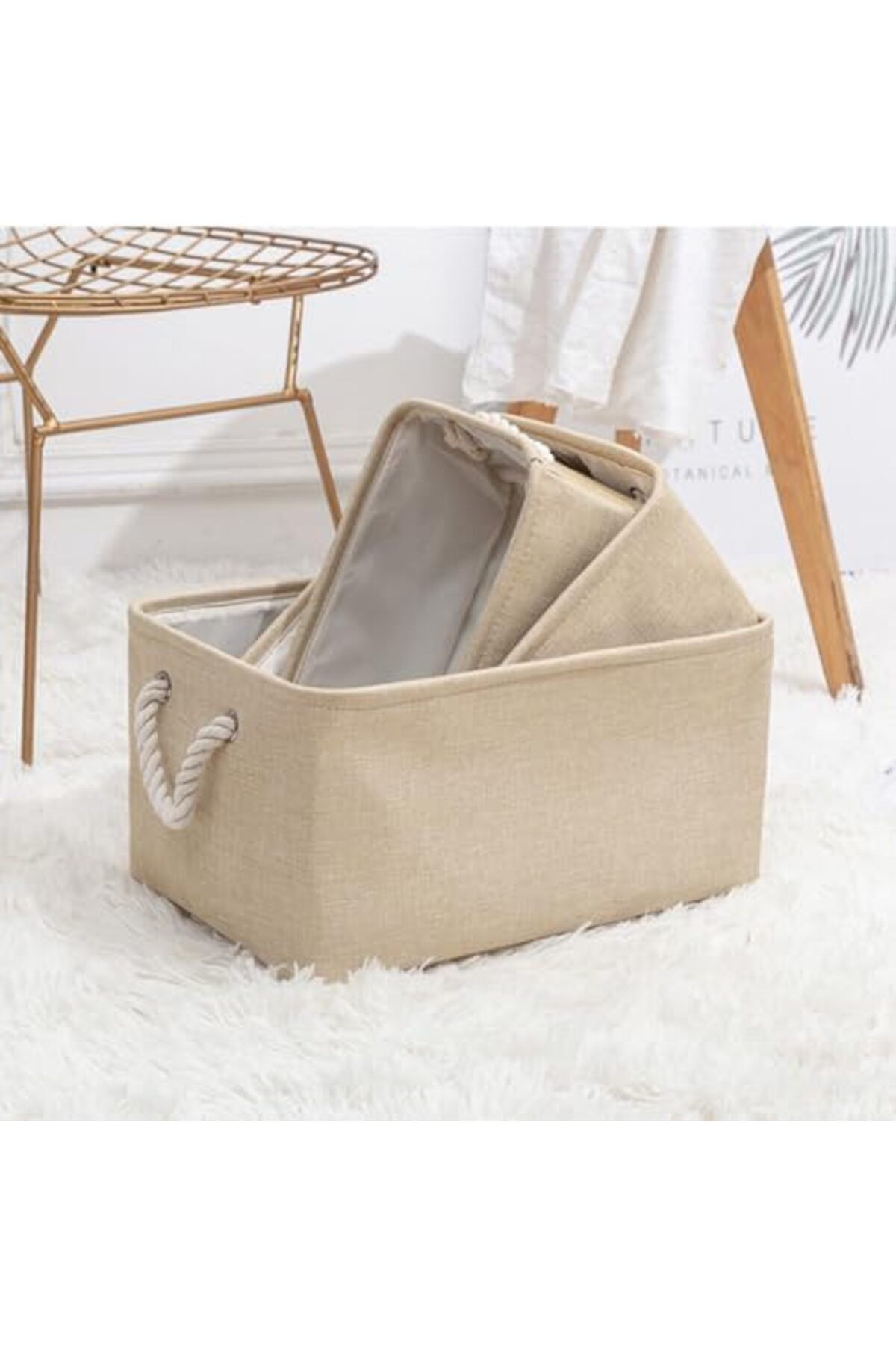 NEXIFY-Collapsible Rectangular Storage Basket with Handles, Storage Bins Organizer Basket Used for Org 5