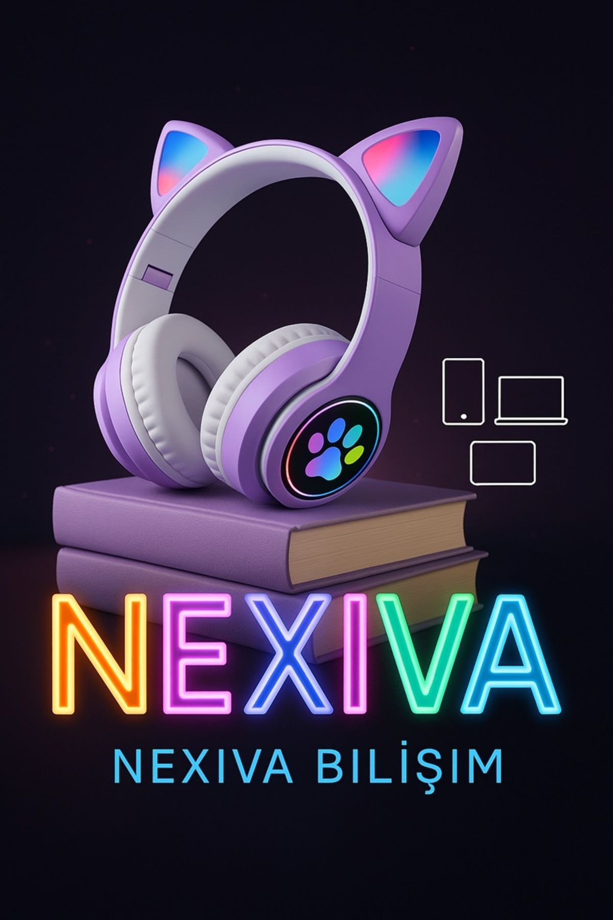 nexiva Patili kedi bluetooth kulak üstü kulaklık