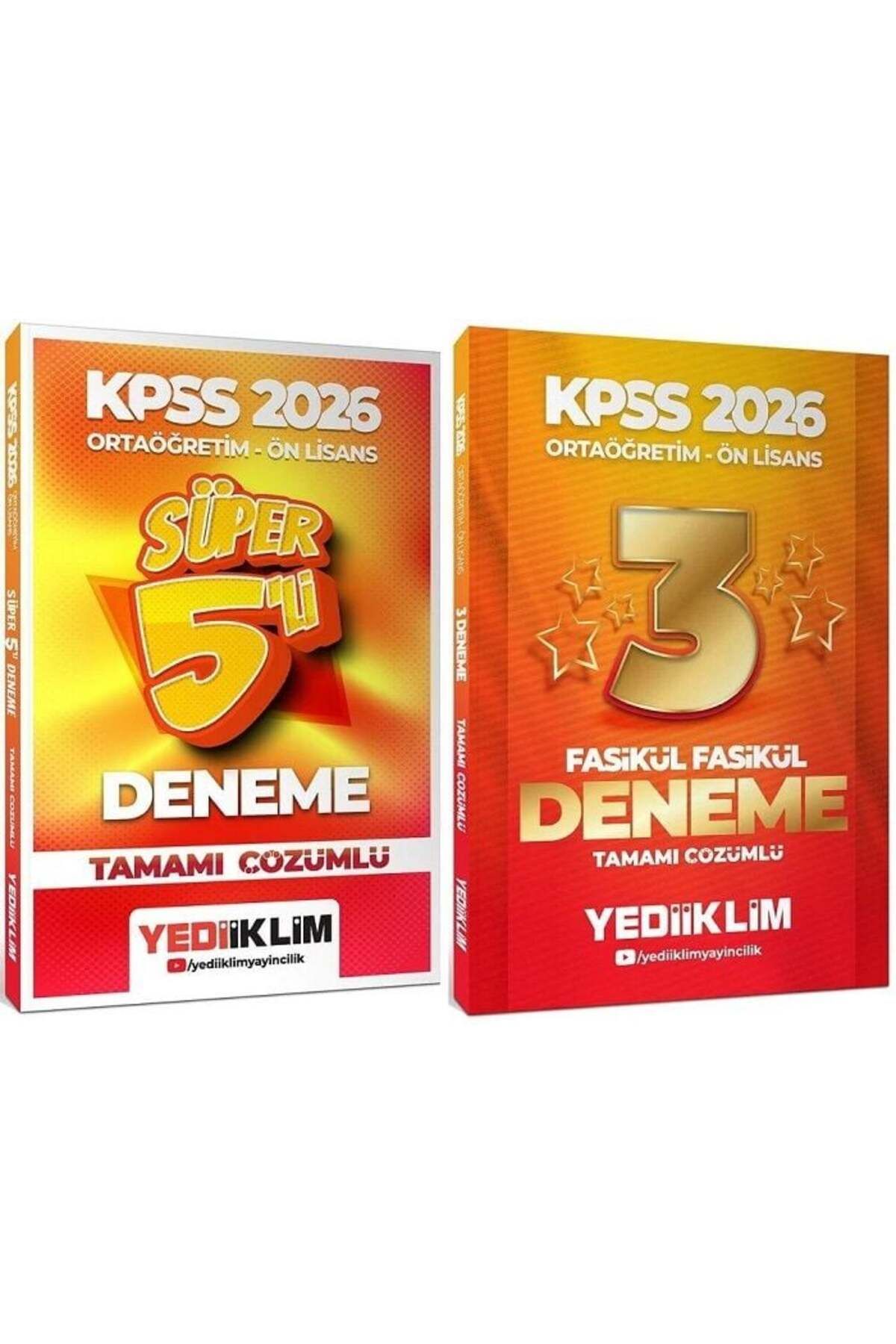Makro Kitabevi Yayınları Yediiklim 2026 Baskı KPSS Lise Ortaöğretim Ön Lisans Süper Yıldız 5+3 Deneme 2 li Set