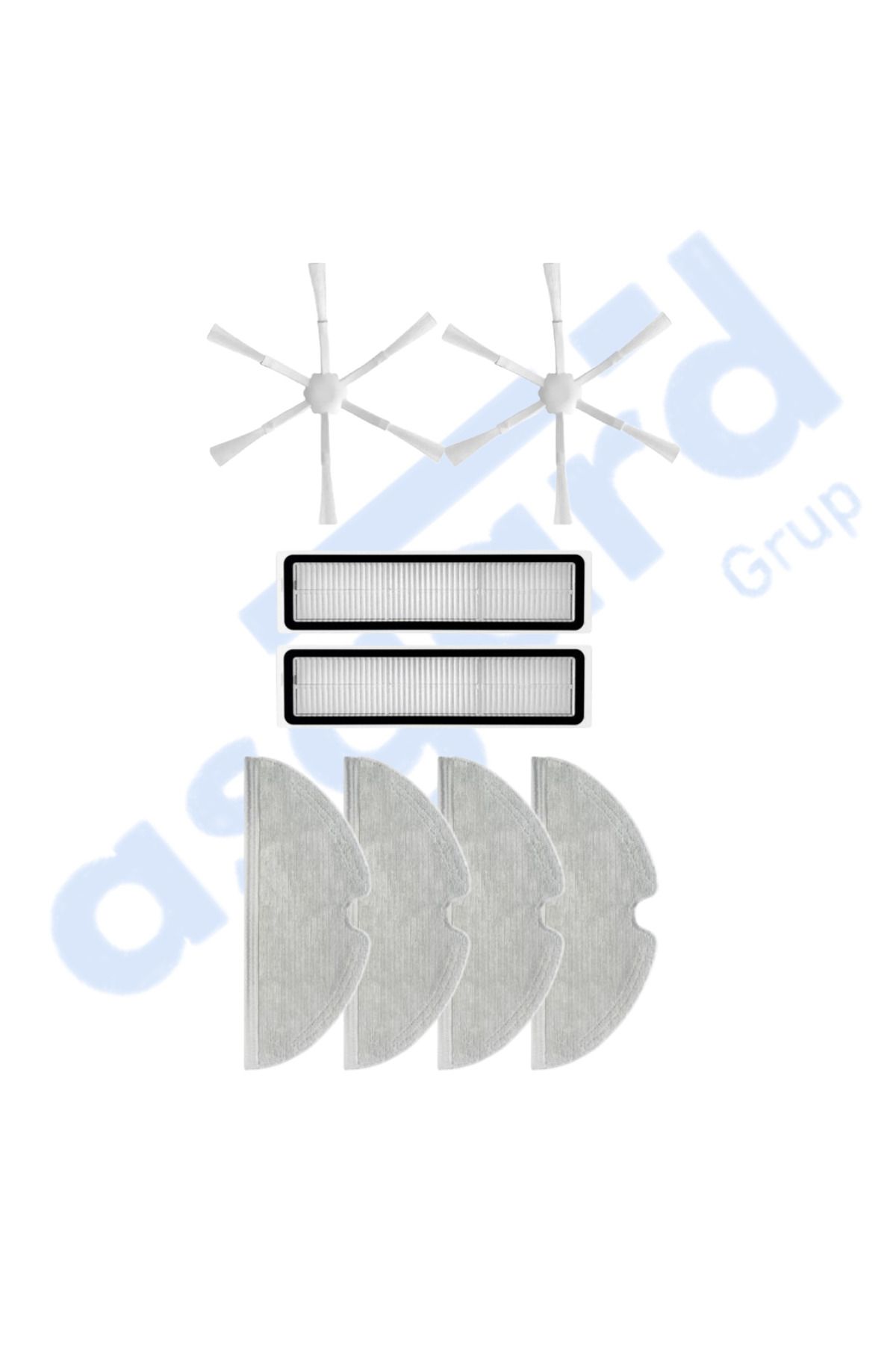 Asgard Grup Dreame D9,D9 Max,L10 Pro,D9 Pro Uyumlu 2 Yan Fırça 2 Filtre 4 Mop